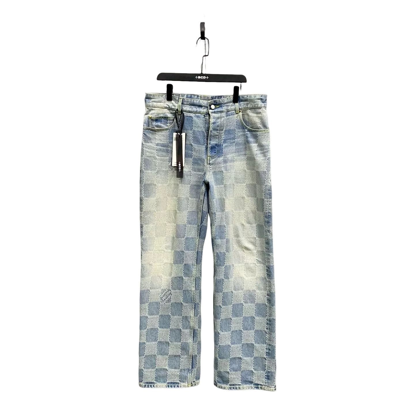 Louis Vuitton Louis Vuitton Damier Pattern Denim Jeans 34 Size US 34 / EU 50 - 1 Thumbnail
