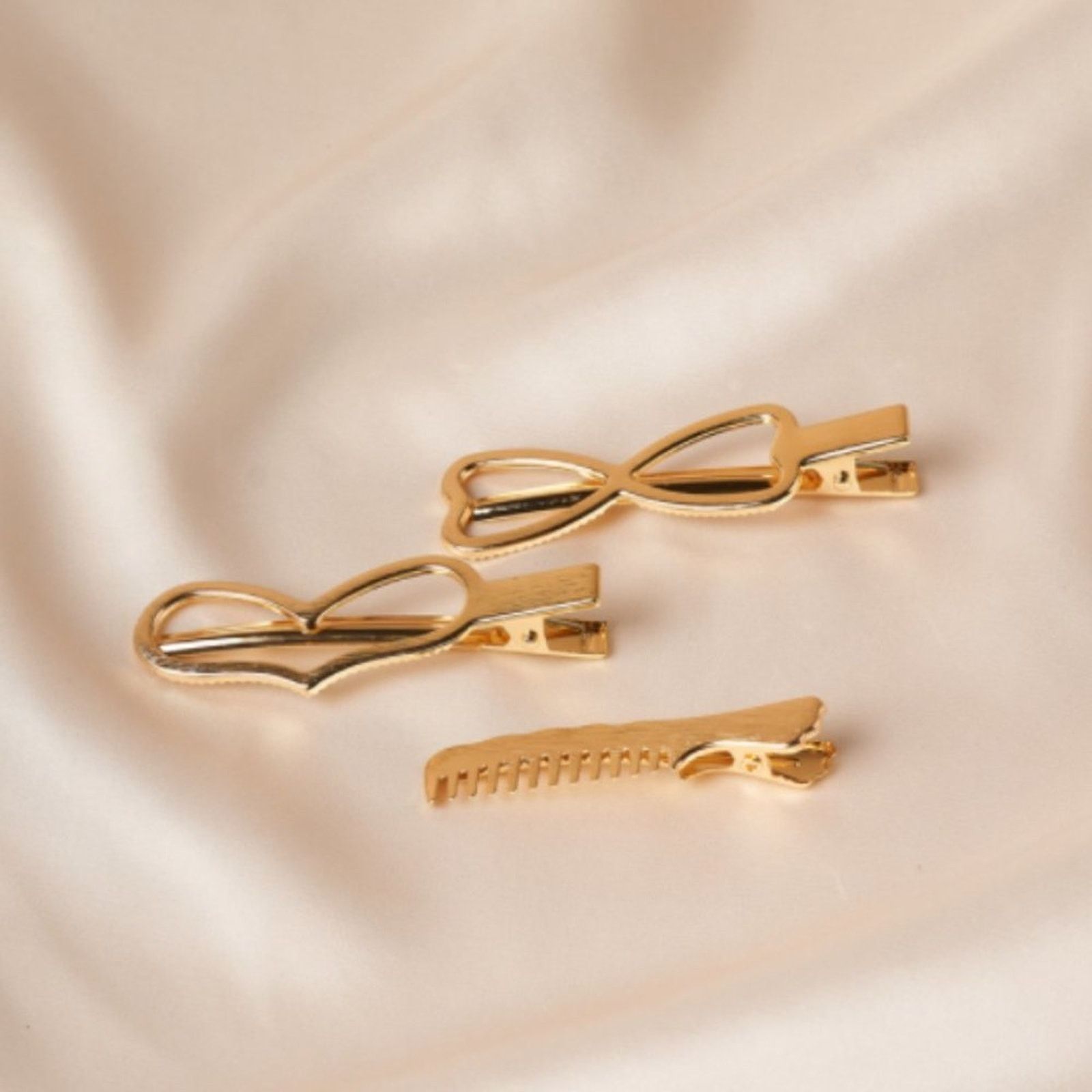 Other Gold Heart Shaped Clips - Set of 3 Size ONE SIZE - 2 Thumbnail