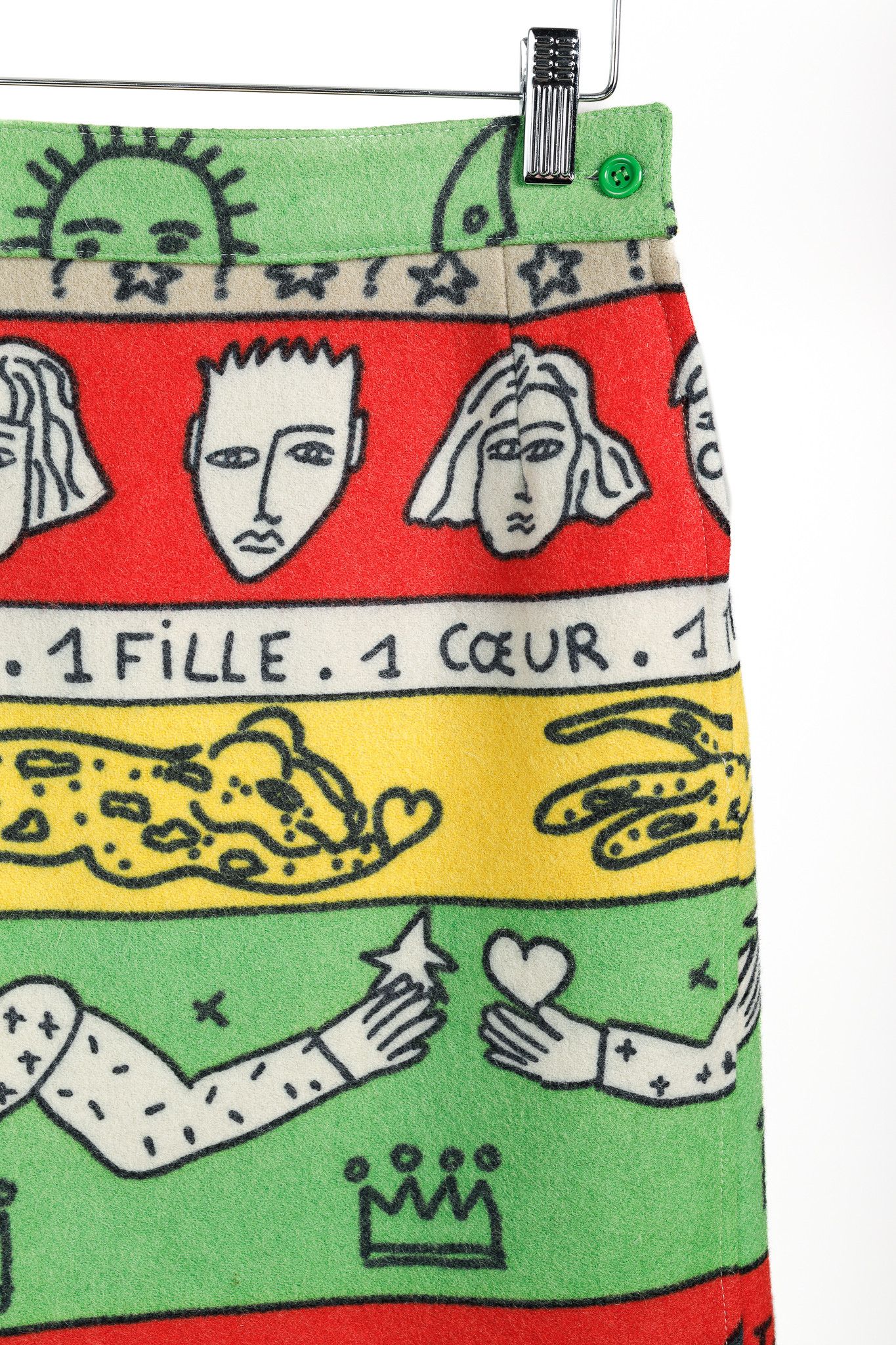 Jean Charles De Castelbajac Jean Charles de Castelbajac Illustrations Wool Skirt Size 26" / US 2 / IT 38 - 5 Thumbnail