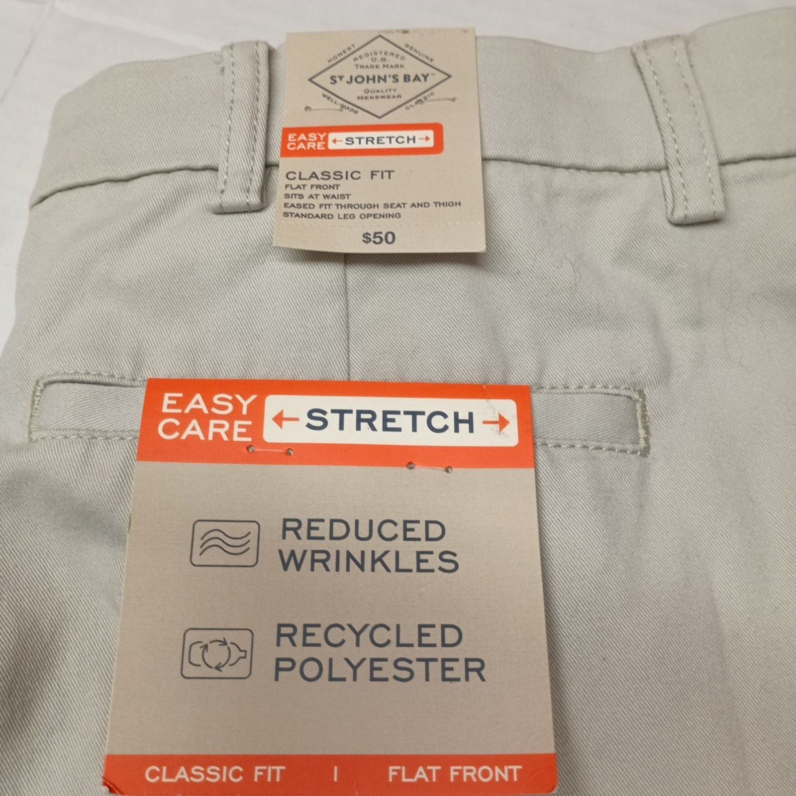 St. Johns Bay St. John's Bay Classic Fit Chino Pants Mens Size 36x32 Stone Size US 36 / EU 52 - 2 Thumbnail