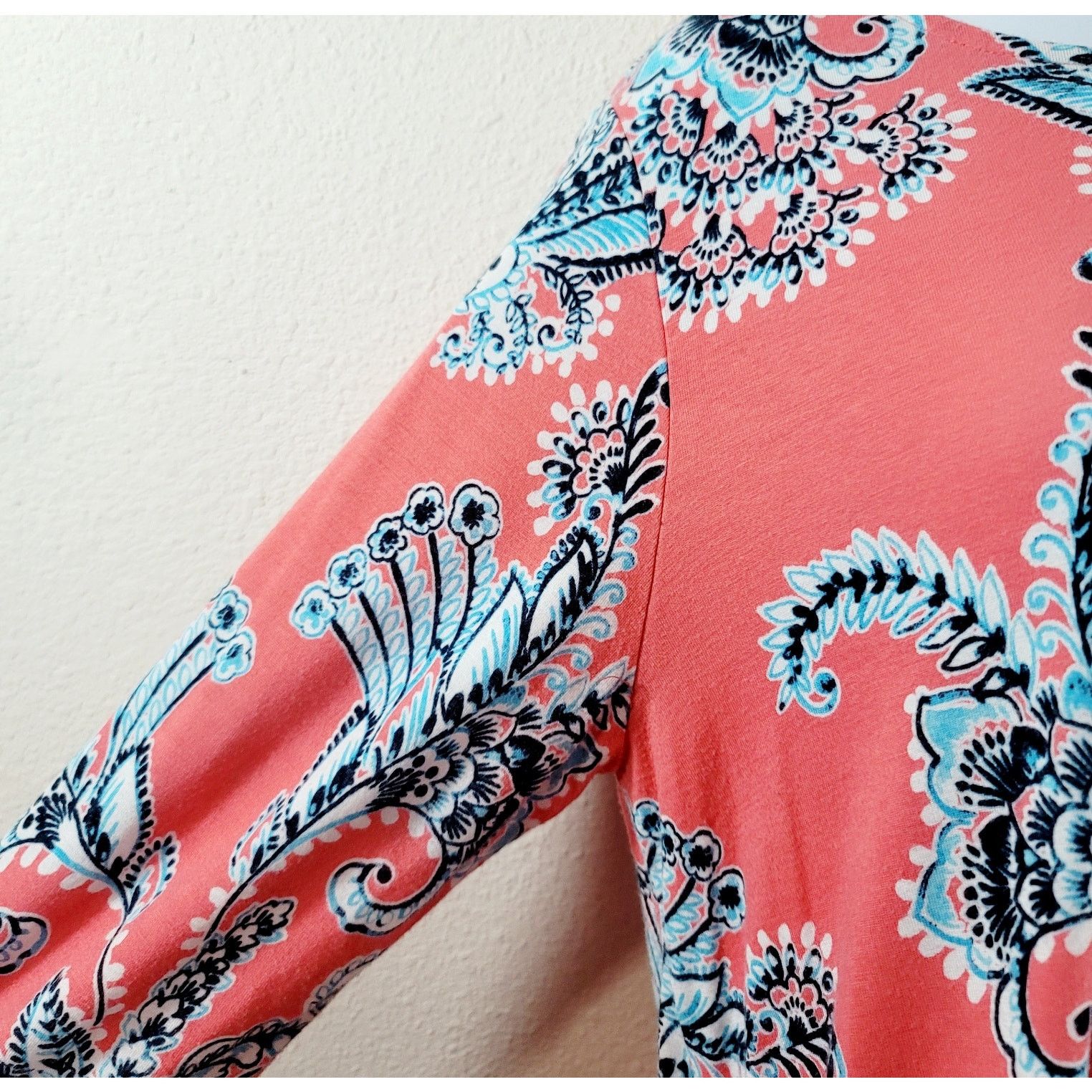Other Ruby Rd. Salmon Blue White Floral Print Top Small Size S / US 4 / IT 40 - 5 Thumbnail