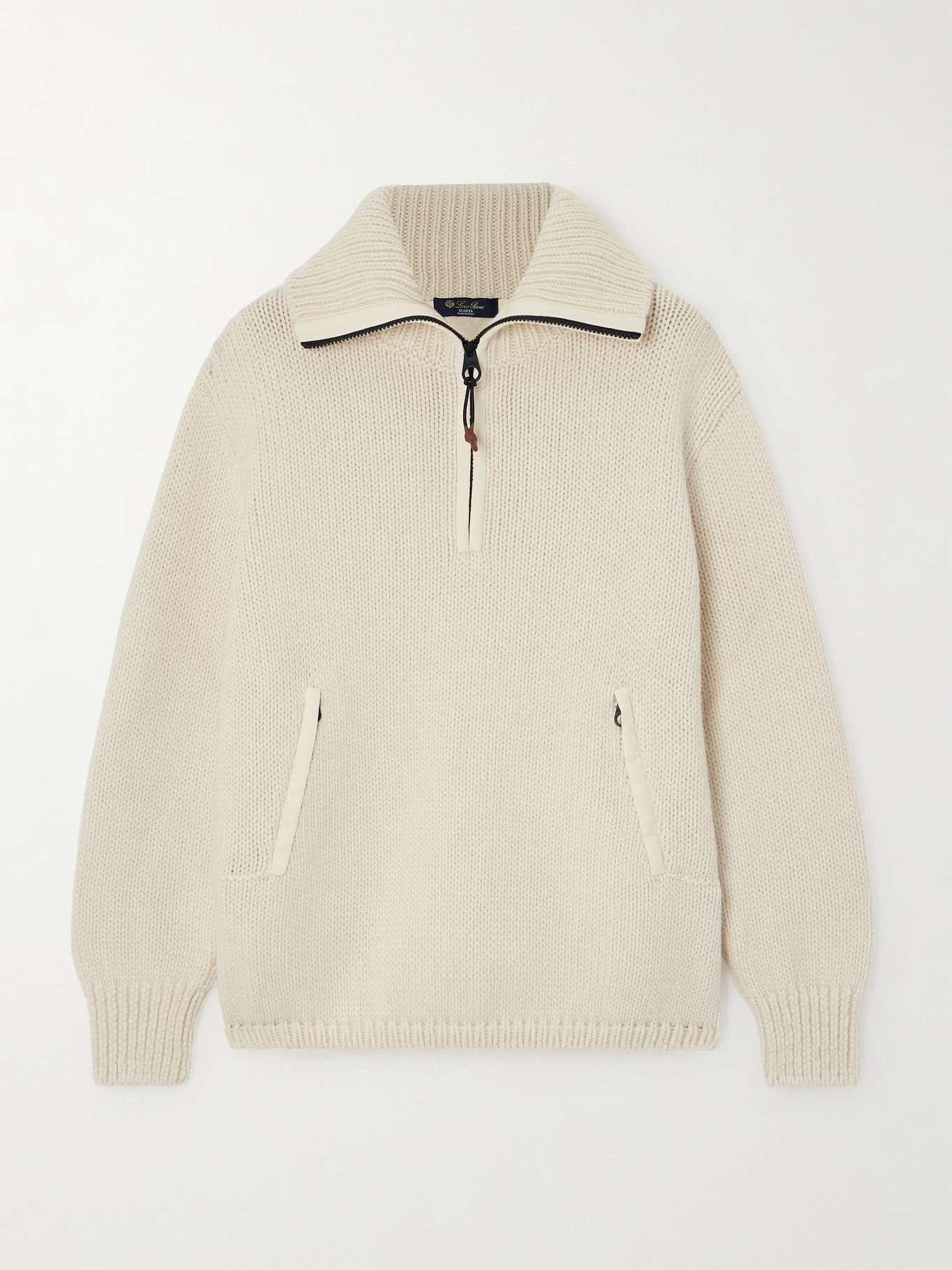 Loro Piana o1w1db10825 FAO6448 Alpe Di Mera Half-neck Sweater Off White Size S / US 4 / IT 40 - 1 Thumbnail