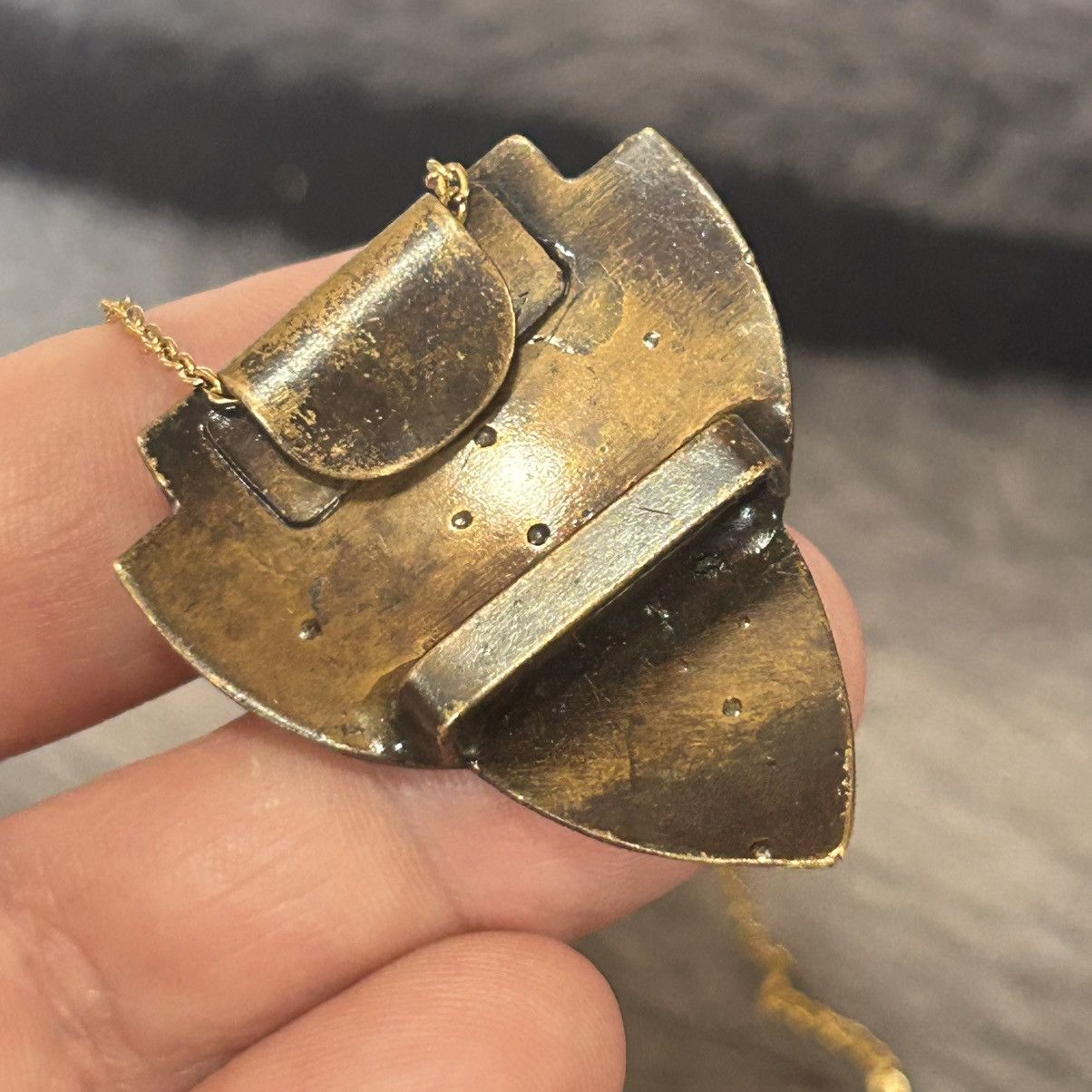 Handmade Handcrafted antique belt buckle pendant on chain necklace Size ONE SIZE - 7 Thumbnail