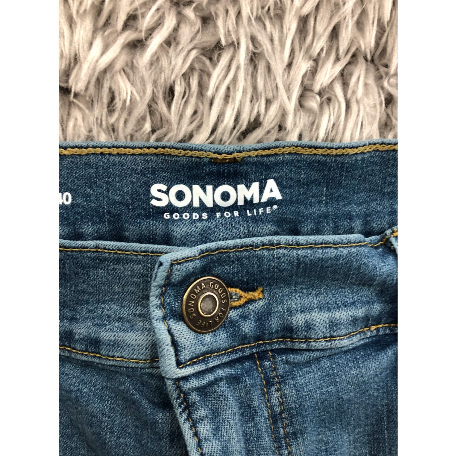 Denime Sonoma Bermuda Shorts Mens Size 40 Mid Rise Dark Wash Blue Denim Jean Shorts Size US 40 / EU 56 - 6 Thumbnail