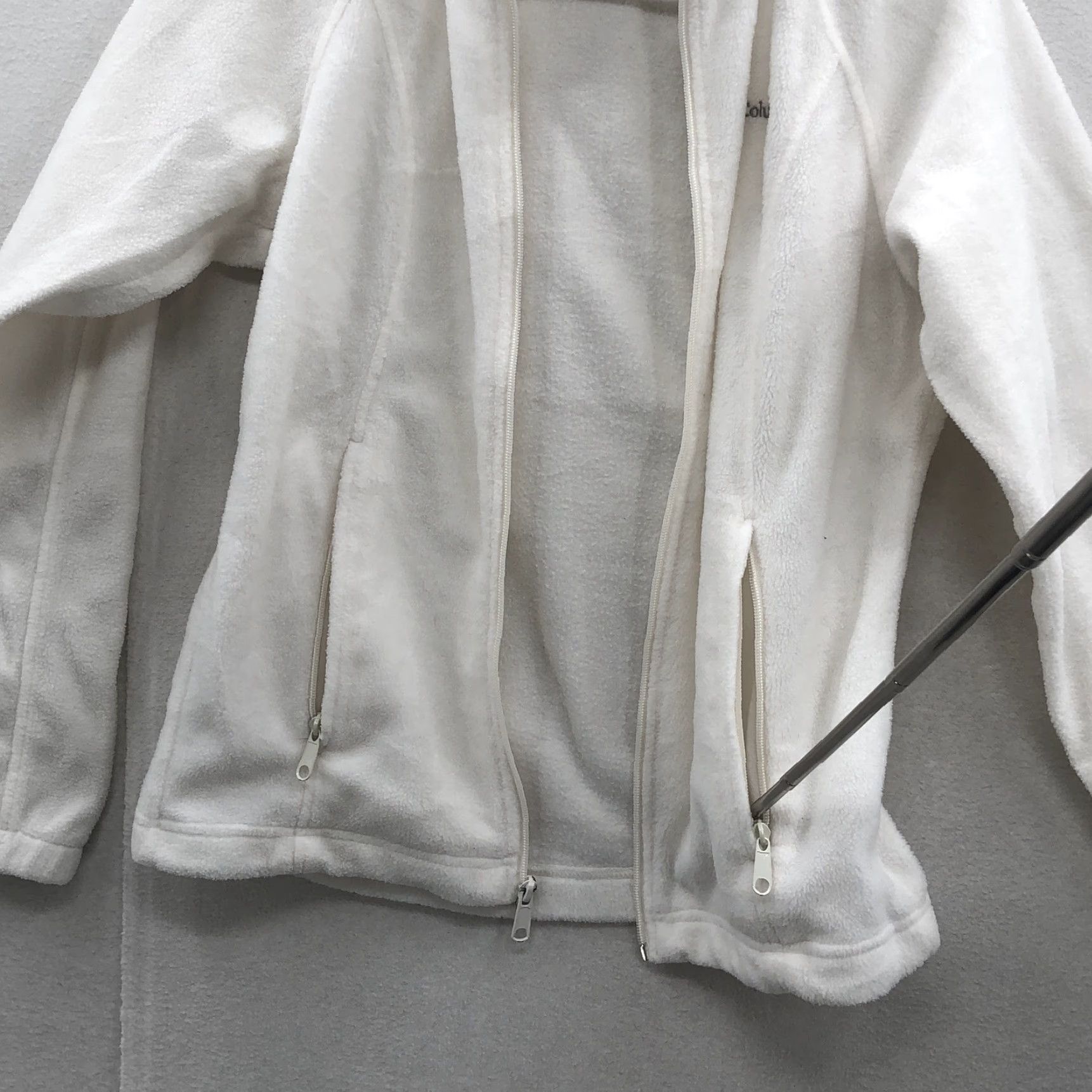 Vintage Columbia Womens Jacket White Fleece Zip Mock Neck Pockets XS Regular – Outdoor Activewear, Fall Winter, Womens Size XS / US 0-2 / IT 36-38 - 5 Thumbnail