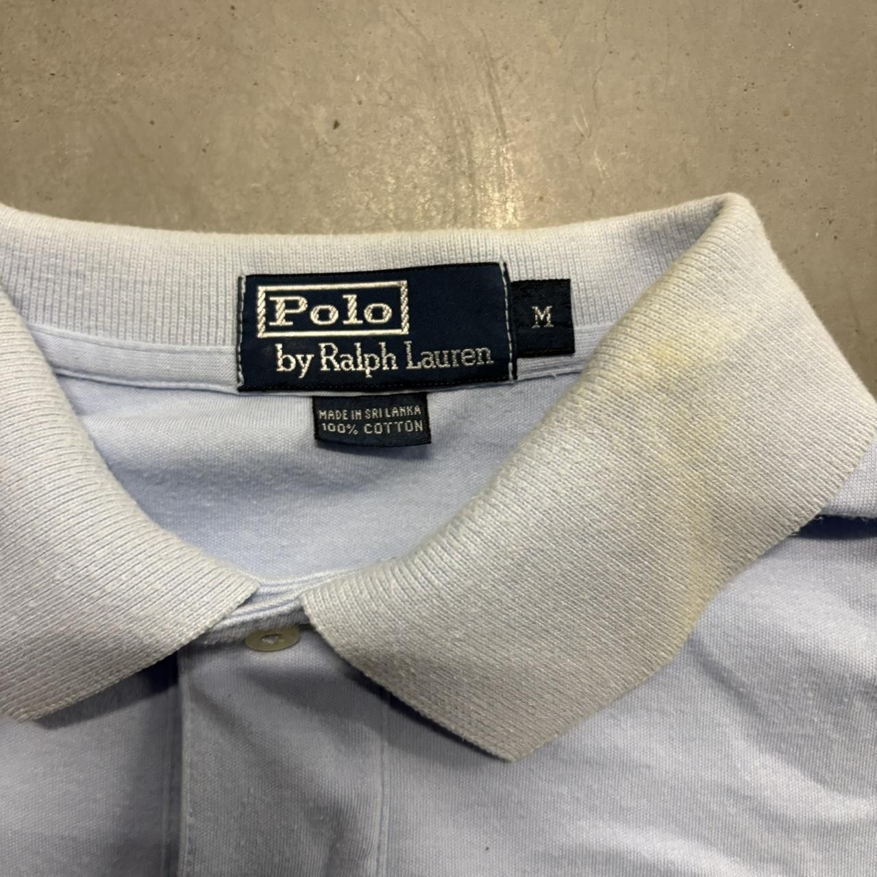Polo Ralph Lauren × Vintage Vintage Y2K/2000s Polo Ralph Lauren Baby Blue Stained Polo Shirt! Size US M / EU 48-50 / 2 - 4 Thumbnail
