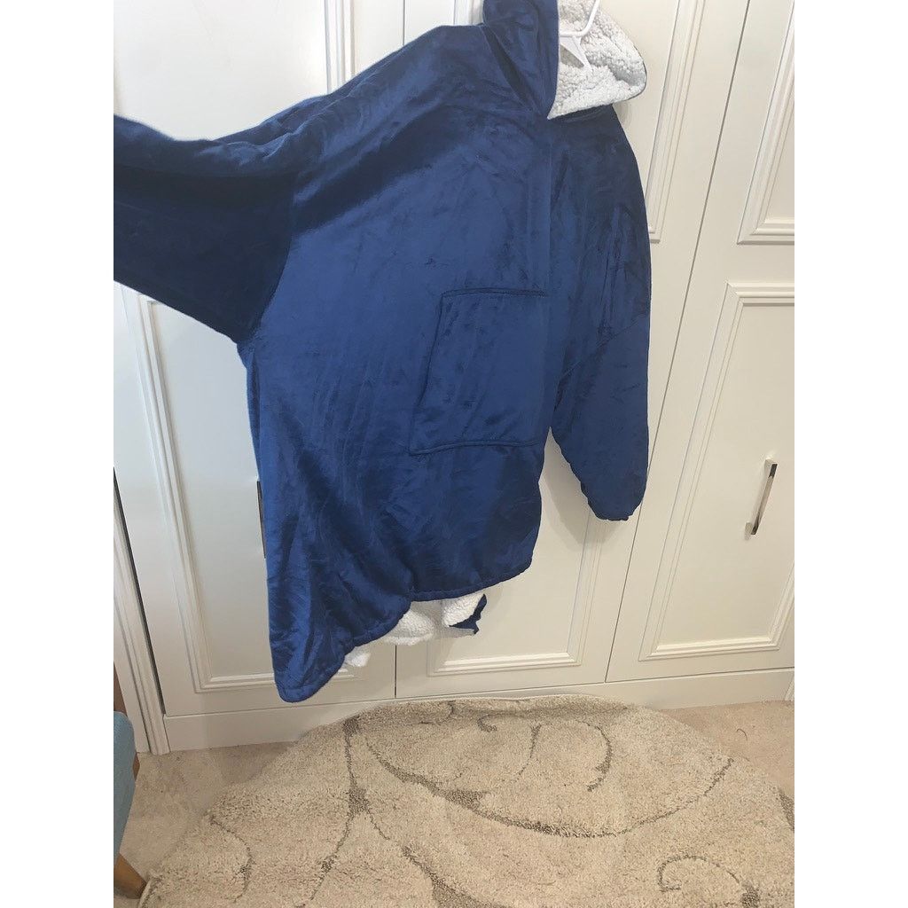 The Unbranded Brand Oversized Wearable Blanket Hoodie Sweatshirt Blue Unisex Size ONE SIZE - 3 Thumbnail