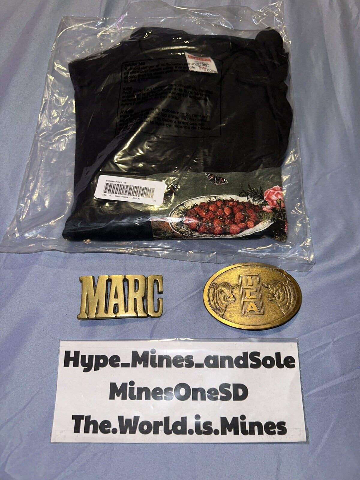 Supreme NWT Supreme Strawberries Tee - Black - XXL Size US XXL / EU 58 / 5 - 2 Thumbnail
