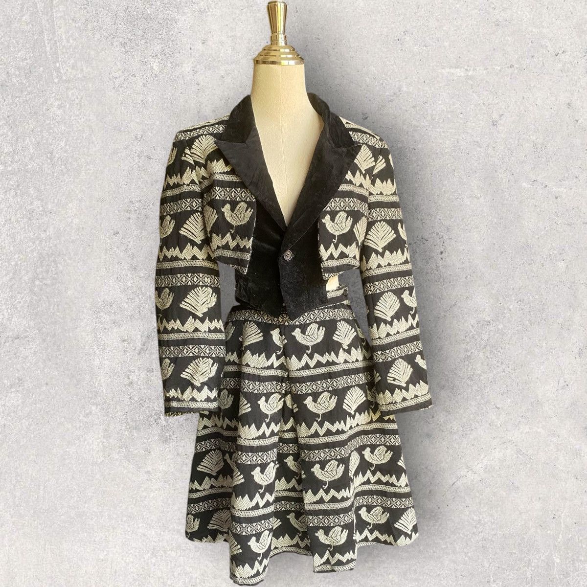Comme des Garcons Vintage Fall 1989 Set Cropped Jacket and Skirt Size S / US 4 / IT 40 - 1 Thumbnail