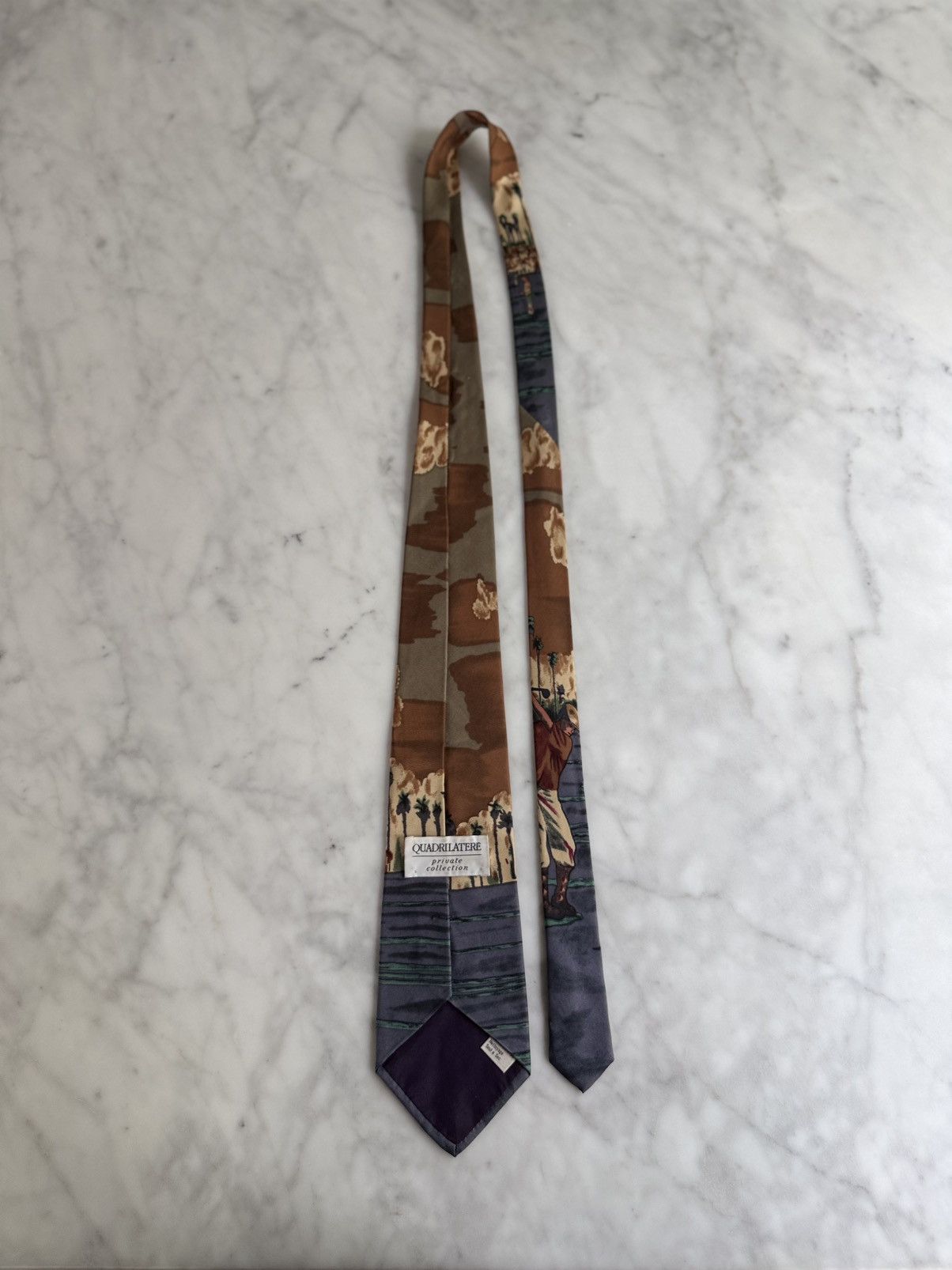 Other Vintage Golf Scene Silk Tie Novelty Print Italian Made Size ONE SIZE - 4 Thumbnail