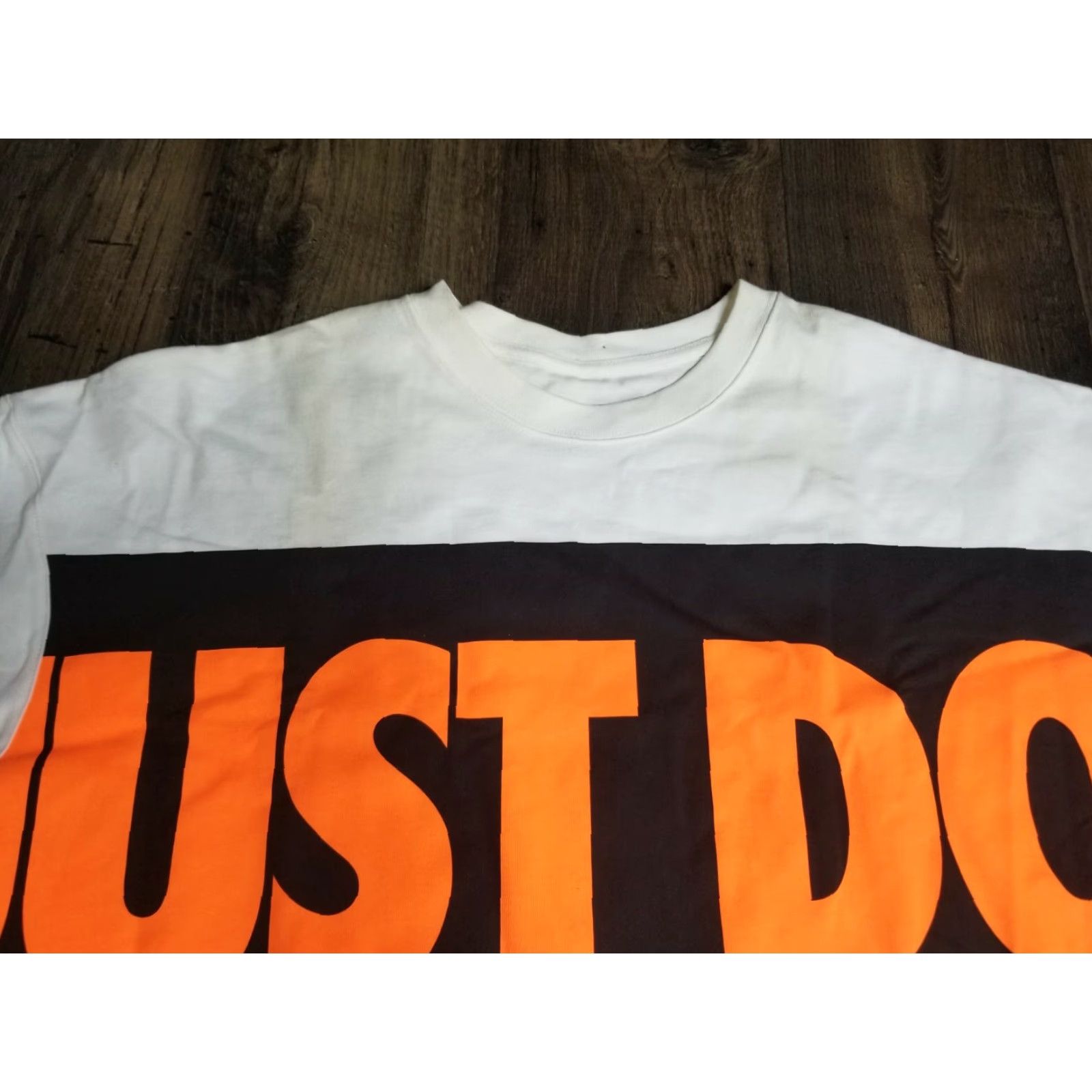 Nike Nike Just Do It Spellout Swoosh T-Shirt 90s Retro Men's 2XL Heavyweight Bleached White Short Sleeve Size US XXL / EU 58 / 5 - 3 Thumbnail