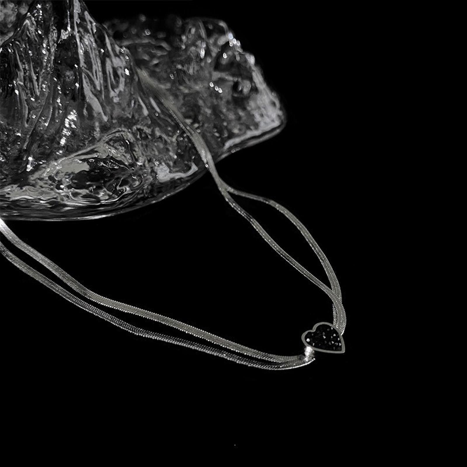 The Unbranded Brand Y2k Minority Love Titanium Steel Double-layer Necklace Size ONE SIZE - 3 Thumbnail