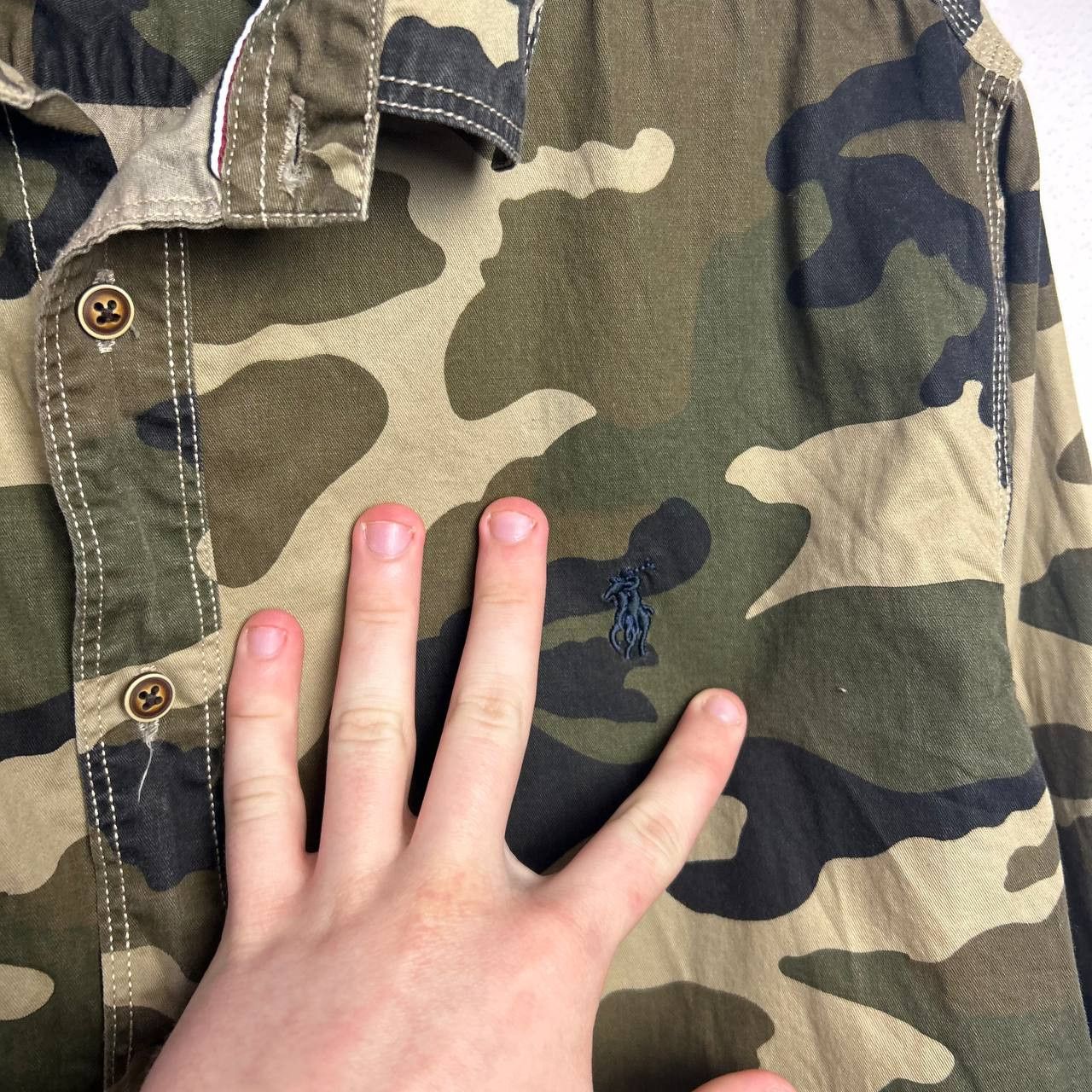 Polo Ralph Lauren Vintage Polo Ralph Lauren Camouflage military y2k shirt Size US L / EU 52-54 / 3 - 3 Thumbnail
