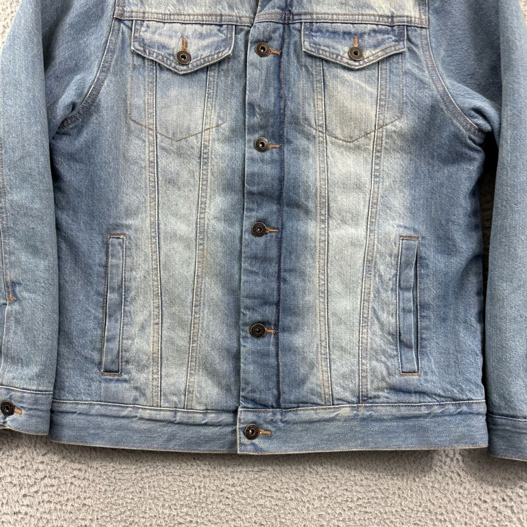 Denime Brooklyn Cloth Jacket Mens Medium Denim Sherpa Lined Trucker Button Outdoor Jacket Size US M / EU 48-50 / 2 - 2 Thumbnail