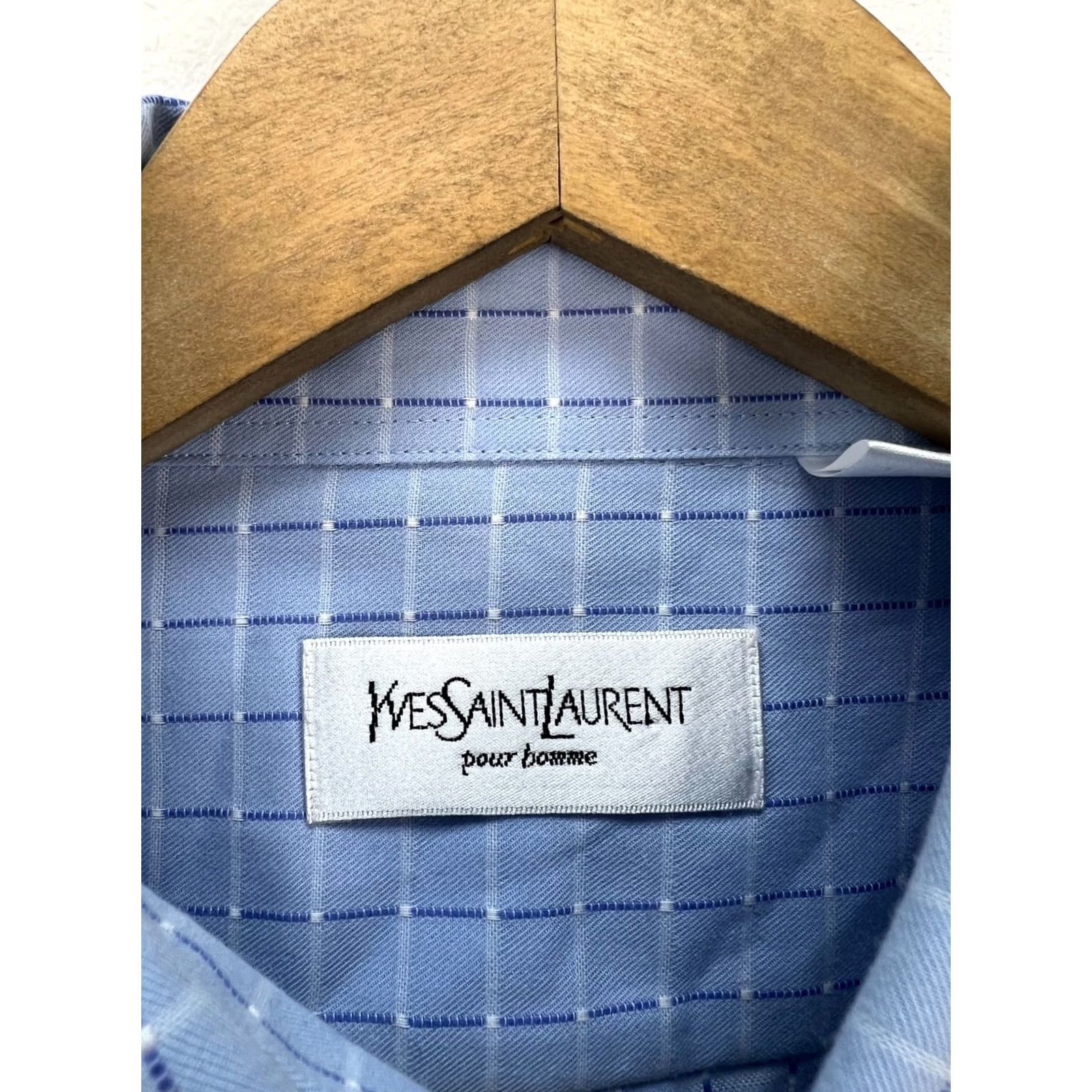 Yves Saint Laurent Yves Saint Laurent Shirt Men Long Sleeve Button-Up Size L Blue Vtg Size US L / EU 52-54 / 3 - 5 Thumbnail