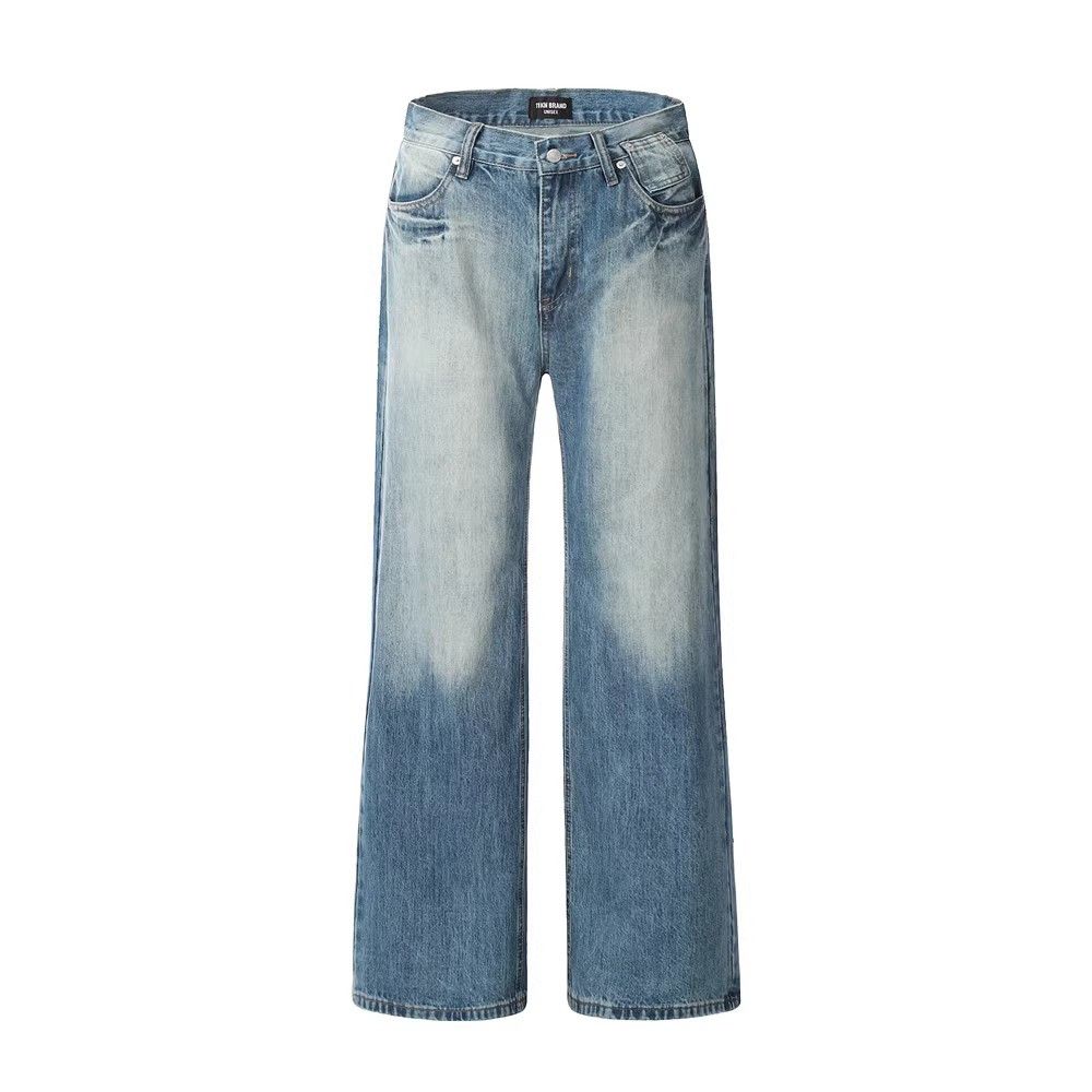 Japanese Brand × Jean Washed straight casual loose denim straight trousers Size US 34 / EU 50 - 1 Thumbnail