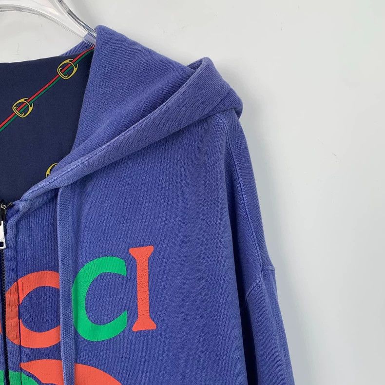 Gucci Gucci Blue logo pattern printed full print double-sided hoo Size US S / EU 44-46 / 1 - 5 Thumbnail