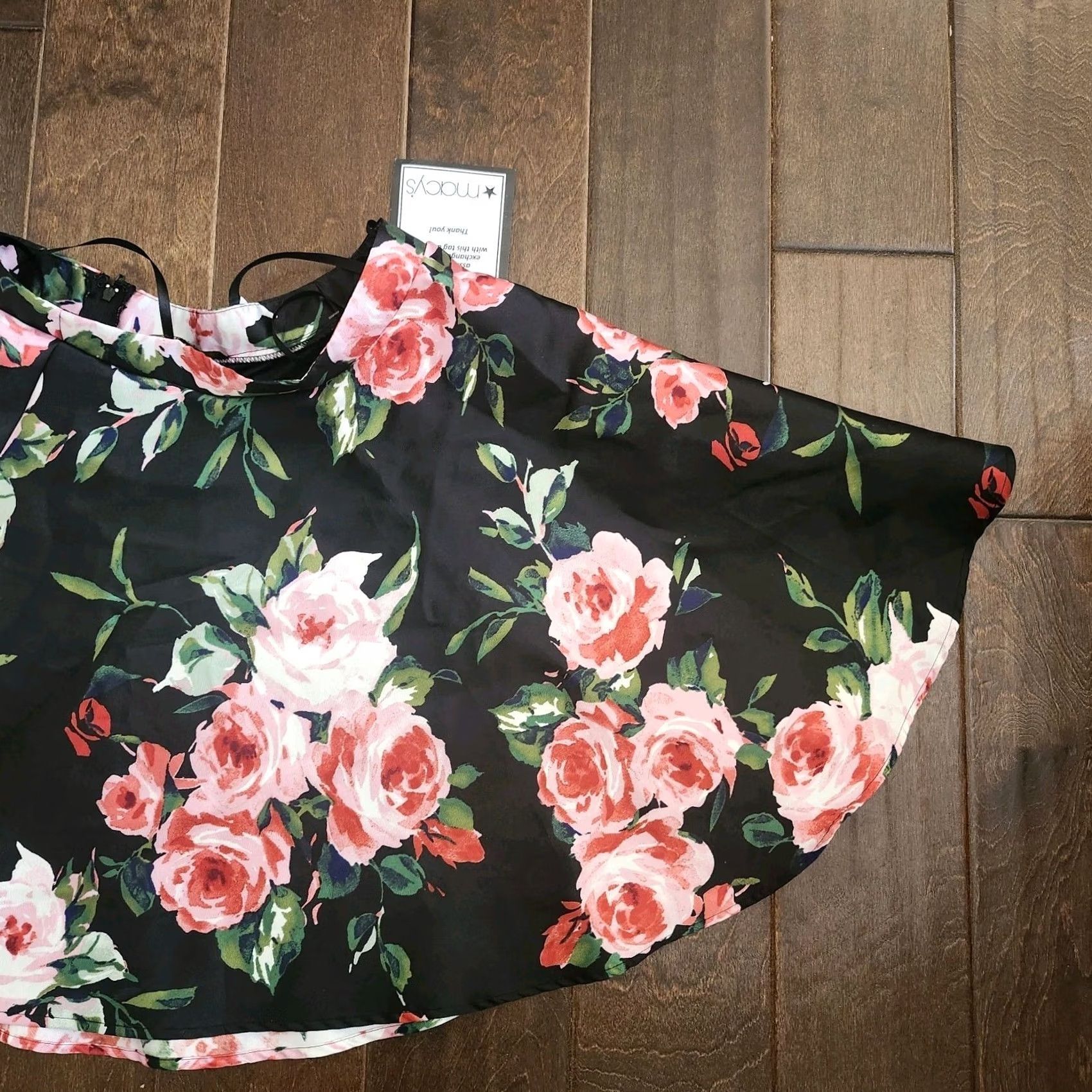 Vintage Studio City ROSE Black Rose Floral Party Skirt NWT - Size 1 Size 25" / US 0 / IT 36 - 5 Thumbnail