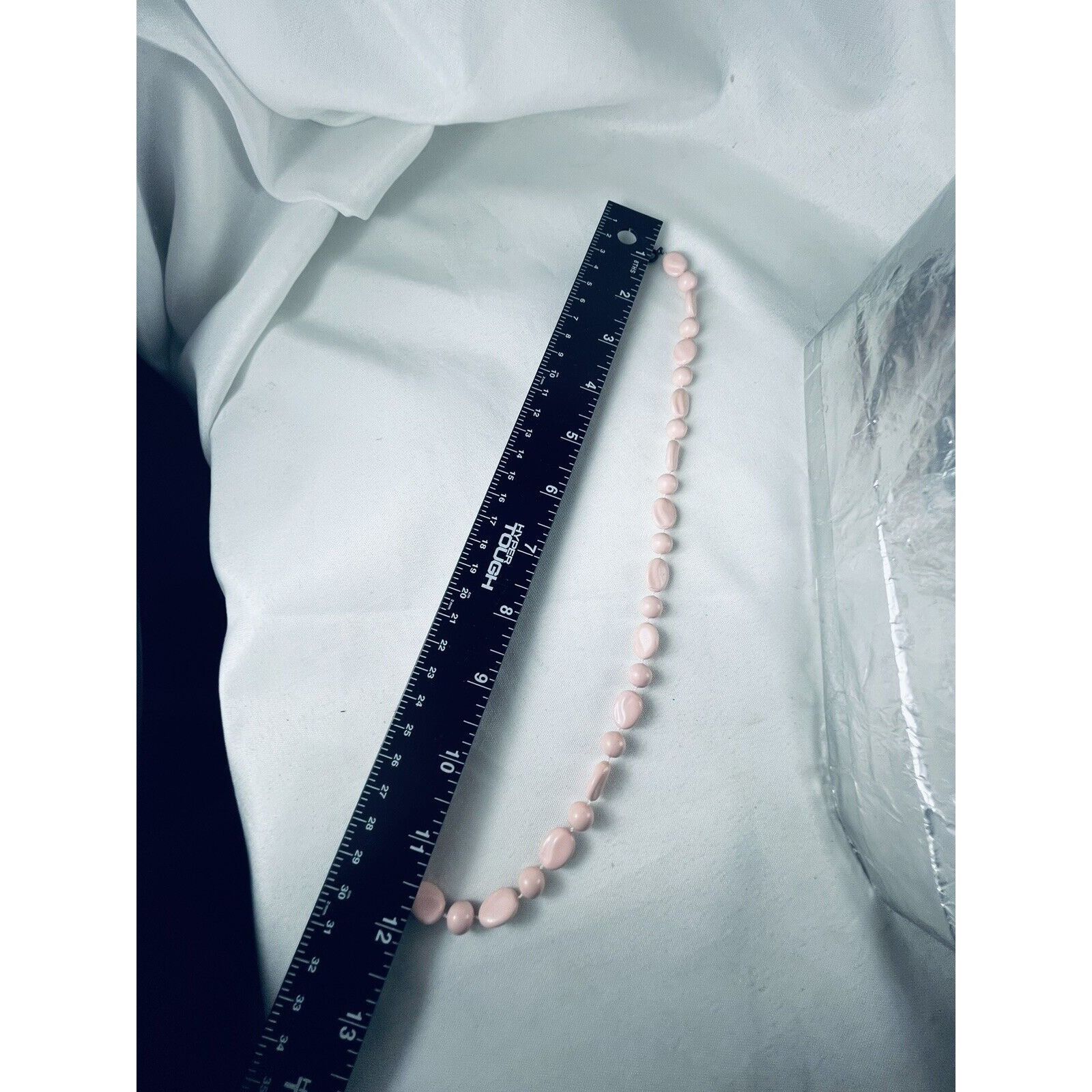 Vintage Pale Pink Rotating Sphere And Oval On White String Necklace Size ONE SIZE - 8 Thumbnail