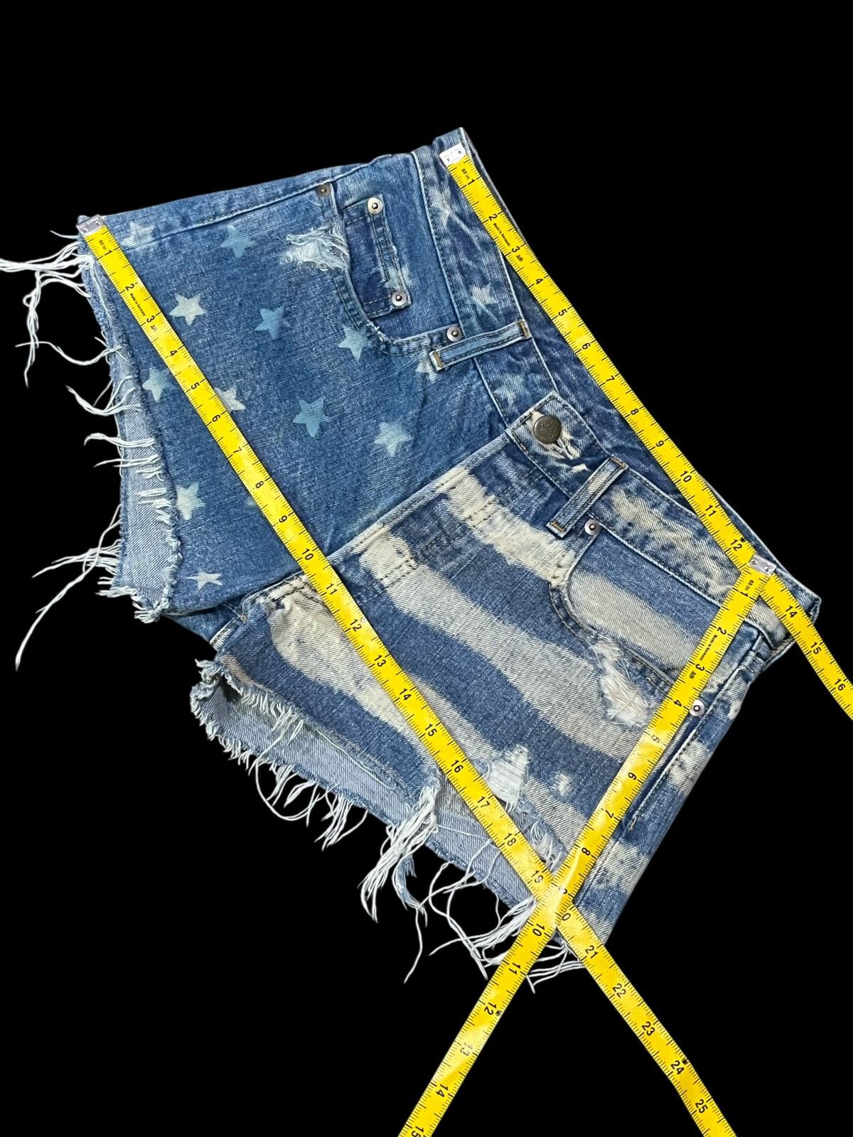 Hypebeast RNA USA Flag Distressed Denim Shorts - Stars & Stripes Size 28" / US 6 / IT 42 - 11 Thumbnail