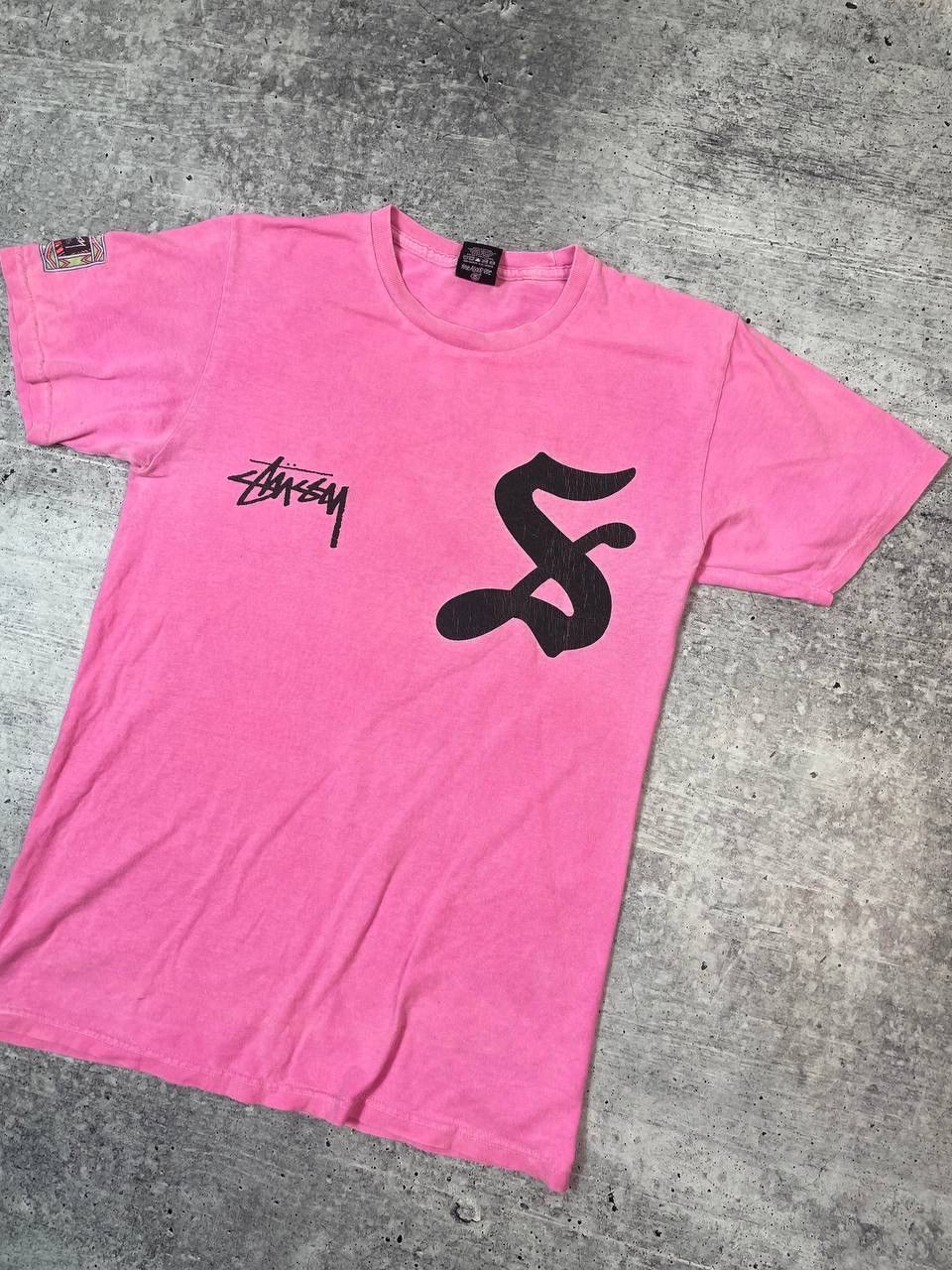 Stussy Vintage Stussy 7 Big Logo Pink Tee T-Shirt Y2K Size US S / EU 44-46 / 1 - 3 Thumbnail