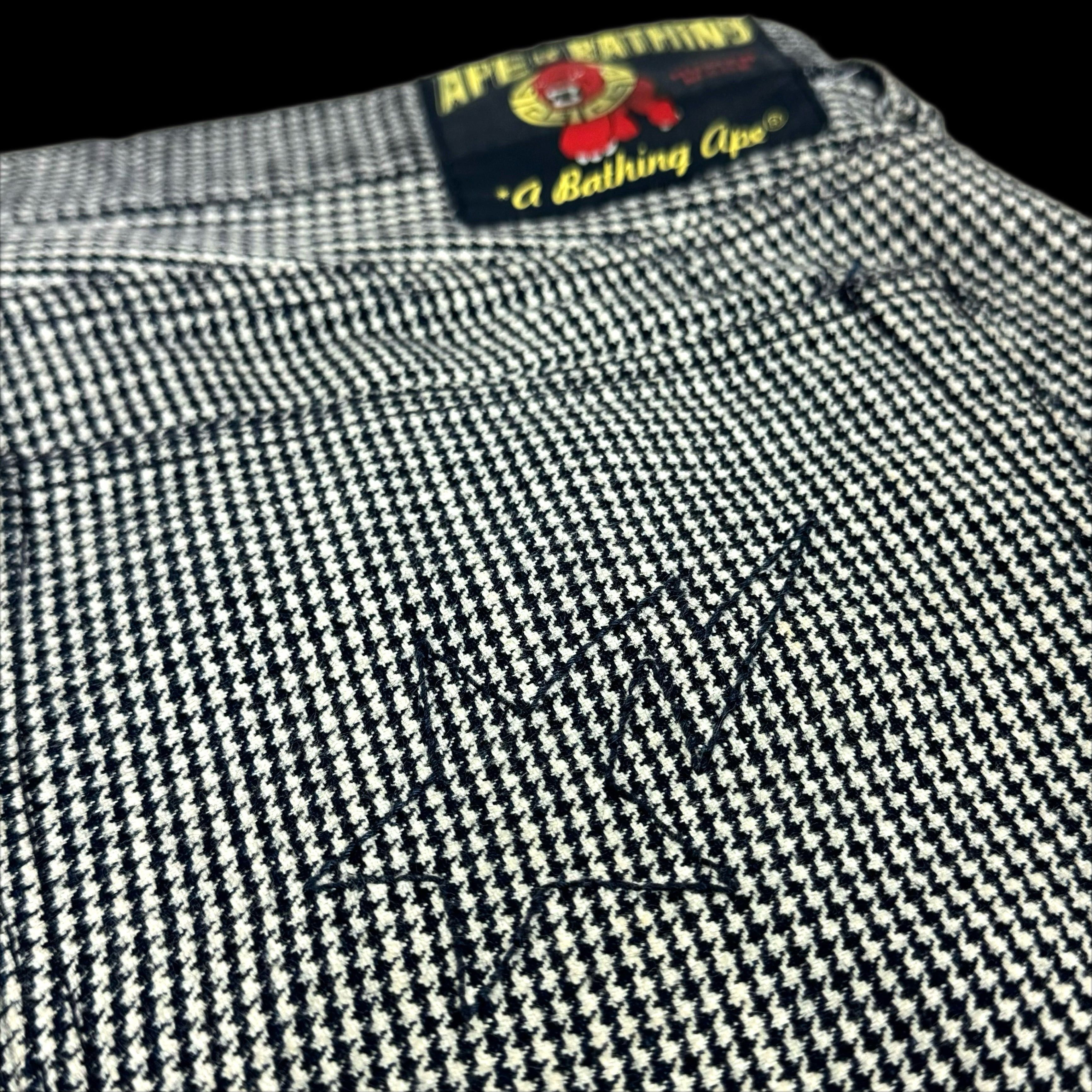 Bape 2000s bape houndstooth pants sta logo nigo rare japan Size US 34 / EU 50 - 4 Thumbnail