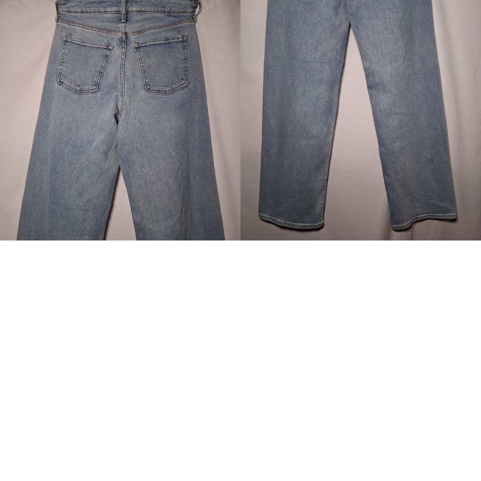 Old Navy Old Navy Women Jeans Sky Hi Wide Leg 4 Light Wash Blue Denim Whiskered Faded New Size 27" / US 4 / IT 40 - 9 Thumbnail