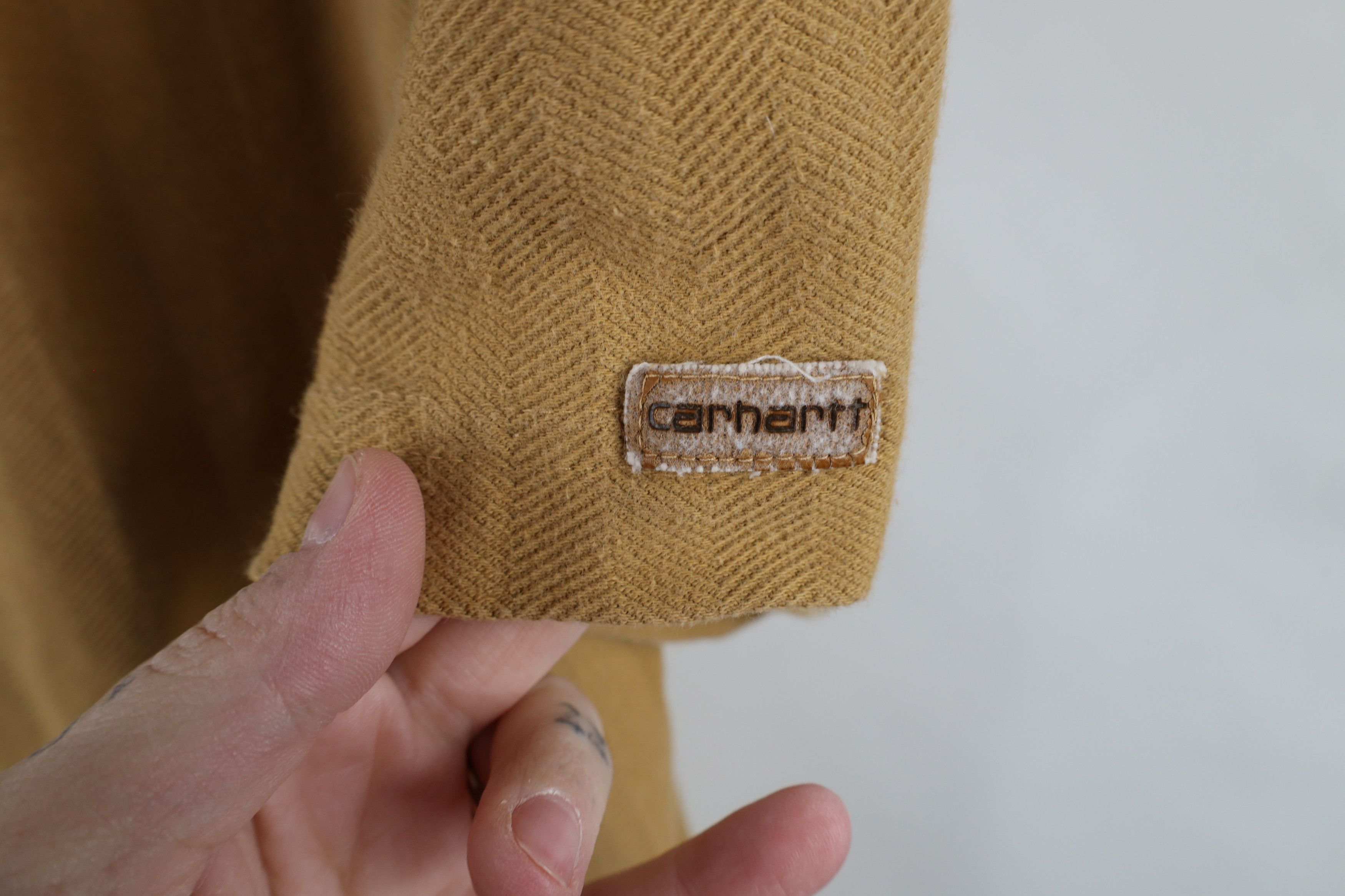 Carhartt × Vintage Vintage 90s Carhartt Herringbone Heavyweight Henley T-Shirt Size US XXL / EU 58 / 5 - 4 Thumbnail