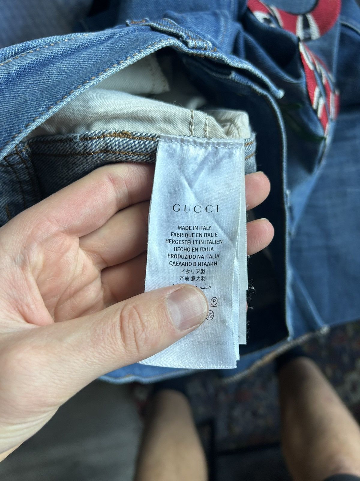 Gucci Gucci Denim Jeans with Snake & Flower Embroidery Size US 34 / EU 50 - 12 Thumbnail