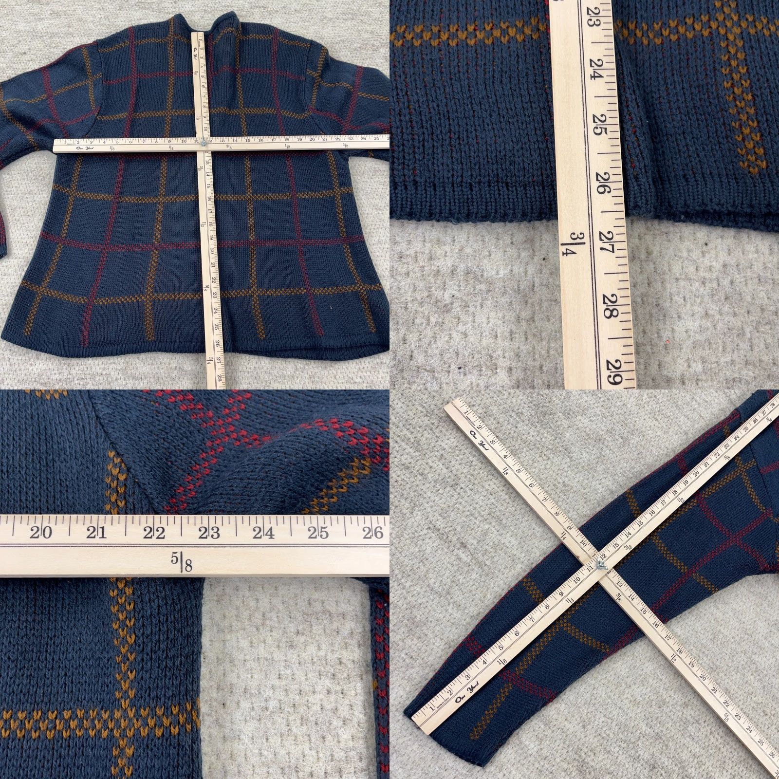 Vintage VINTAGE Crystal Kobe Cardigan Sweater Women XL Blue Knit Fall Leaves Grandma Boho Size XL / US 12-14 / IT 48-50 - 8 Thumbnail