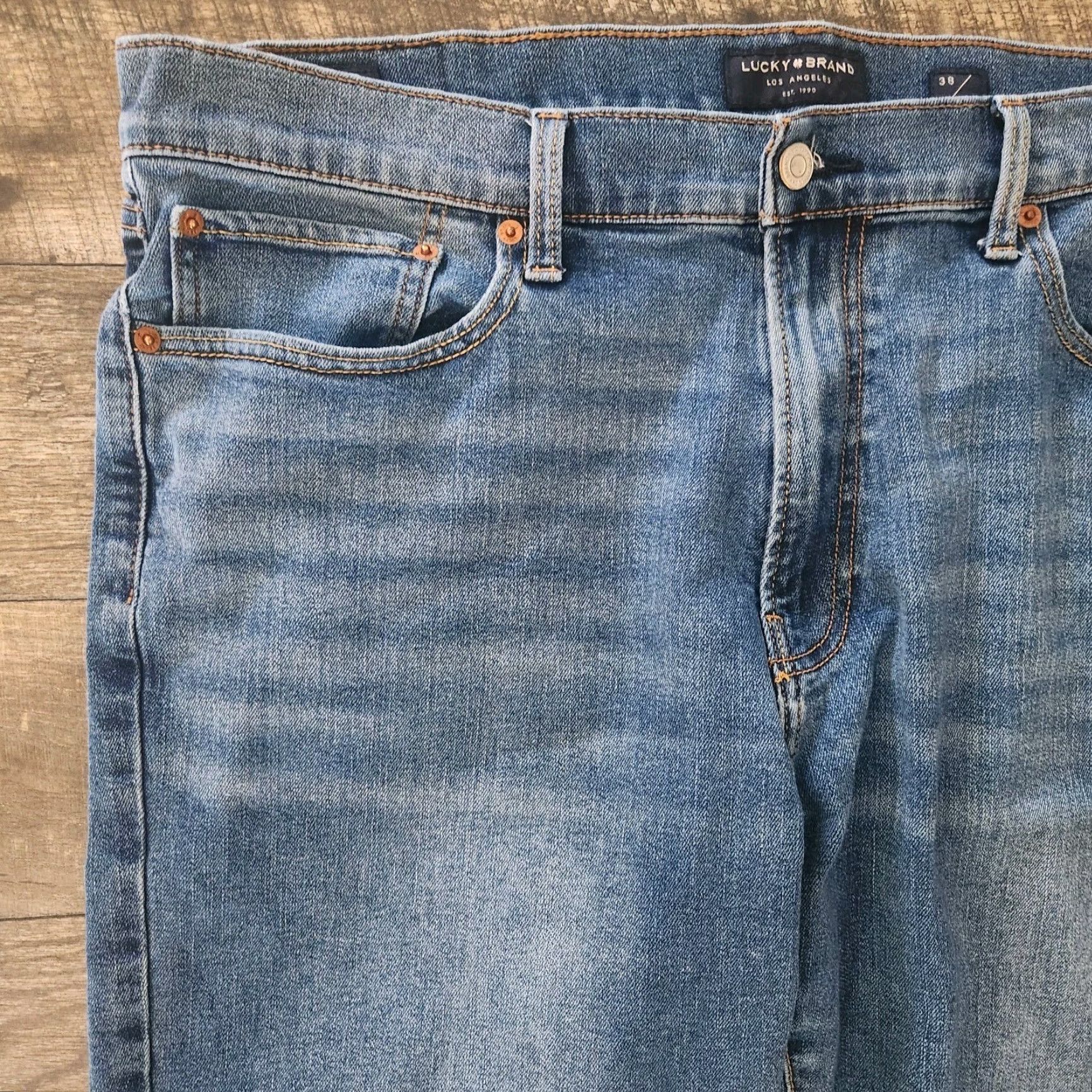 Lucky Brand Lucky Brand 410 Athletic Straight Jeans Blue Mens 38 X 30 Stretch Regular Men Jeans Blue 410 Athletic Straight Fit Stretch Size US 38 / EU 54 - 5 Thumbnail