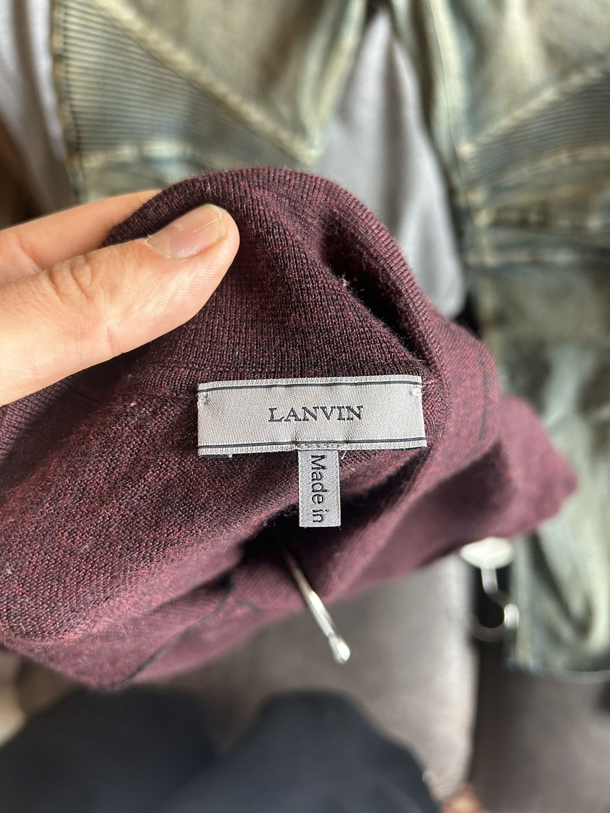 Lanvin Lanvin Burgundy Merino Wool Polo, Size S Size US S / EU 44-46 / 1 - 9 Thumbnail