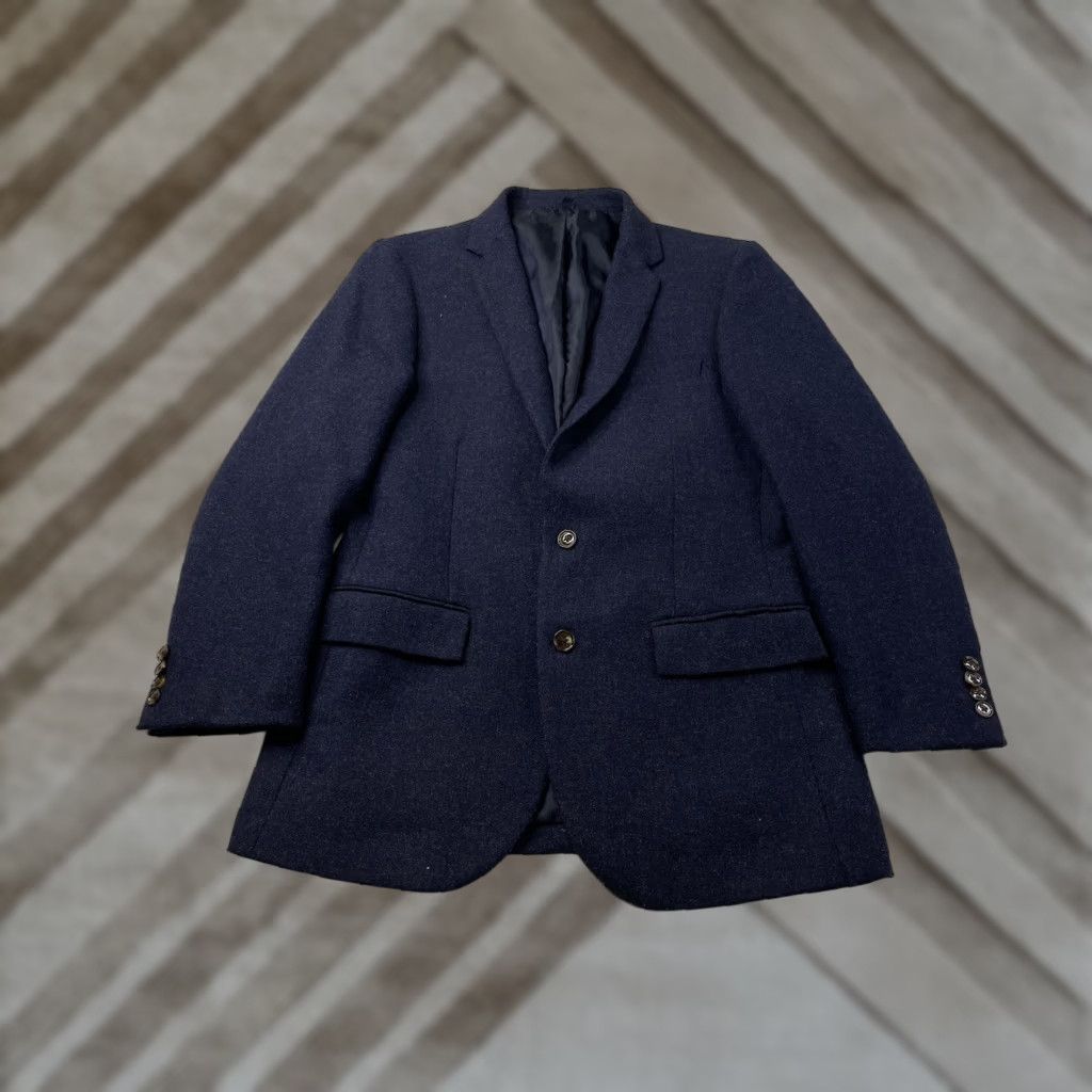 J.Crew J.Crew Mens Thompson Suit Jacket Blazer Blue 38R Wool Blend Single-Breasted Two-Button Knit? Size 38R - 1 Thumbnail