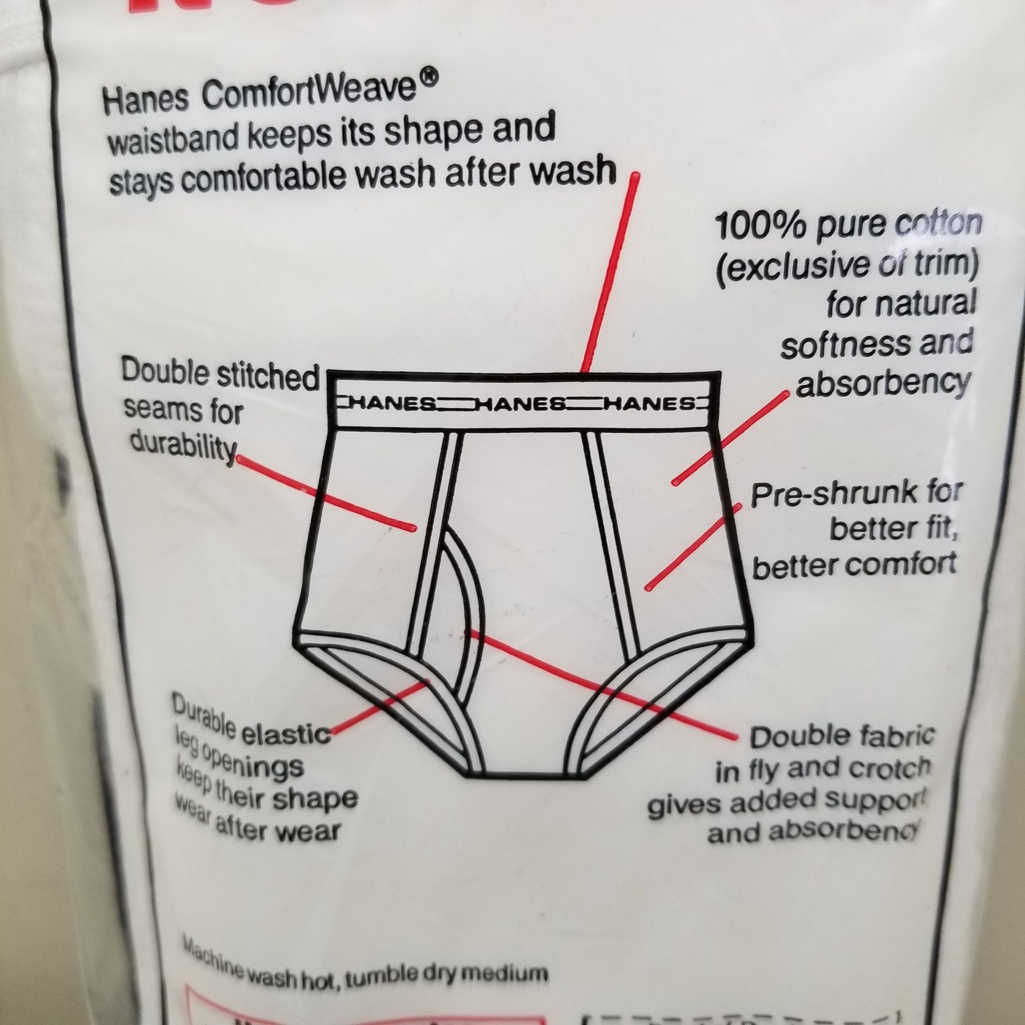 Towncraft Towncraft Size 38 Mens White Briefs Underwear Preshrunk 3 Pa Size 38 - 4 Thumbnail