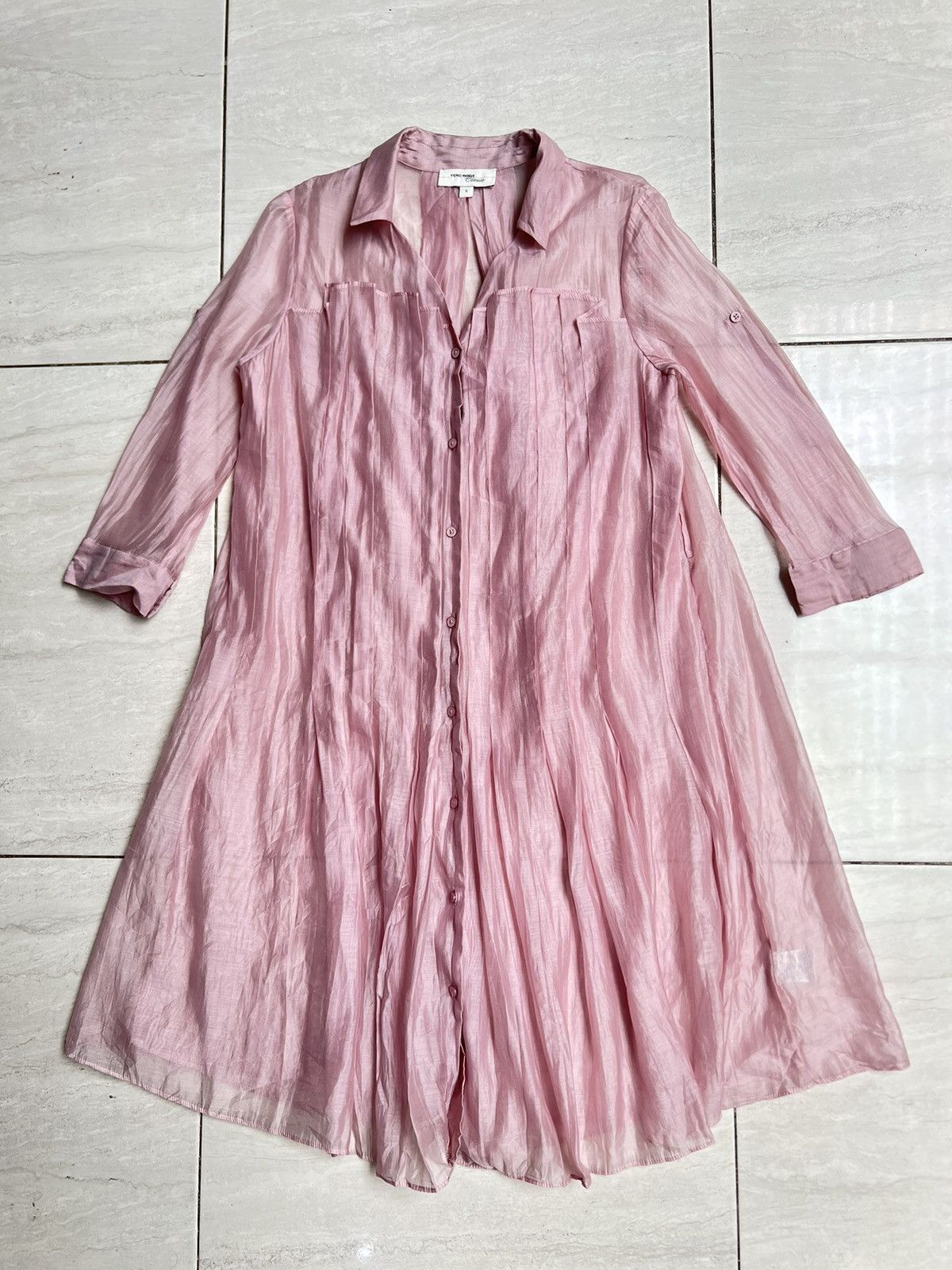 Other Vero Moda Classic Pink Pleats Dress Shirt Size US XS / EU 42 / 0 - 6 Thumbnail
