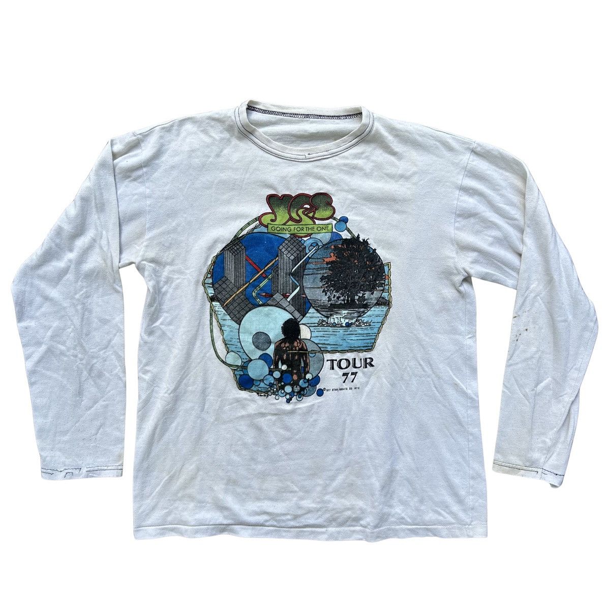 Band Tees Vintage 1977 YES Going For The One Long Sleeve Tour Shirt Size US M / EU 48-50 / 2 - 1 Thumbnail