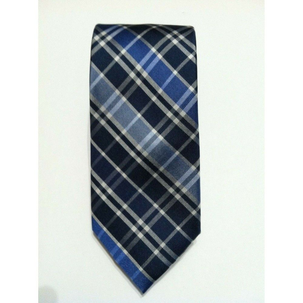 Nautica NAUTICA MENS NEW BLUE 100%SILK PLAID TIE WIDTH: 3" Size ONE SIZE - 1 Thumbnail