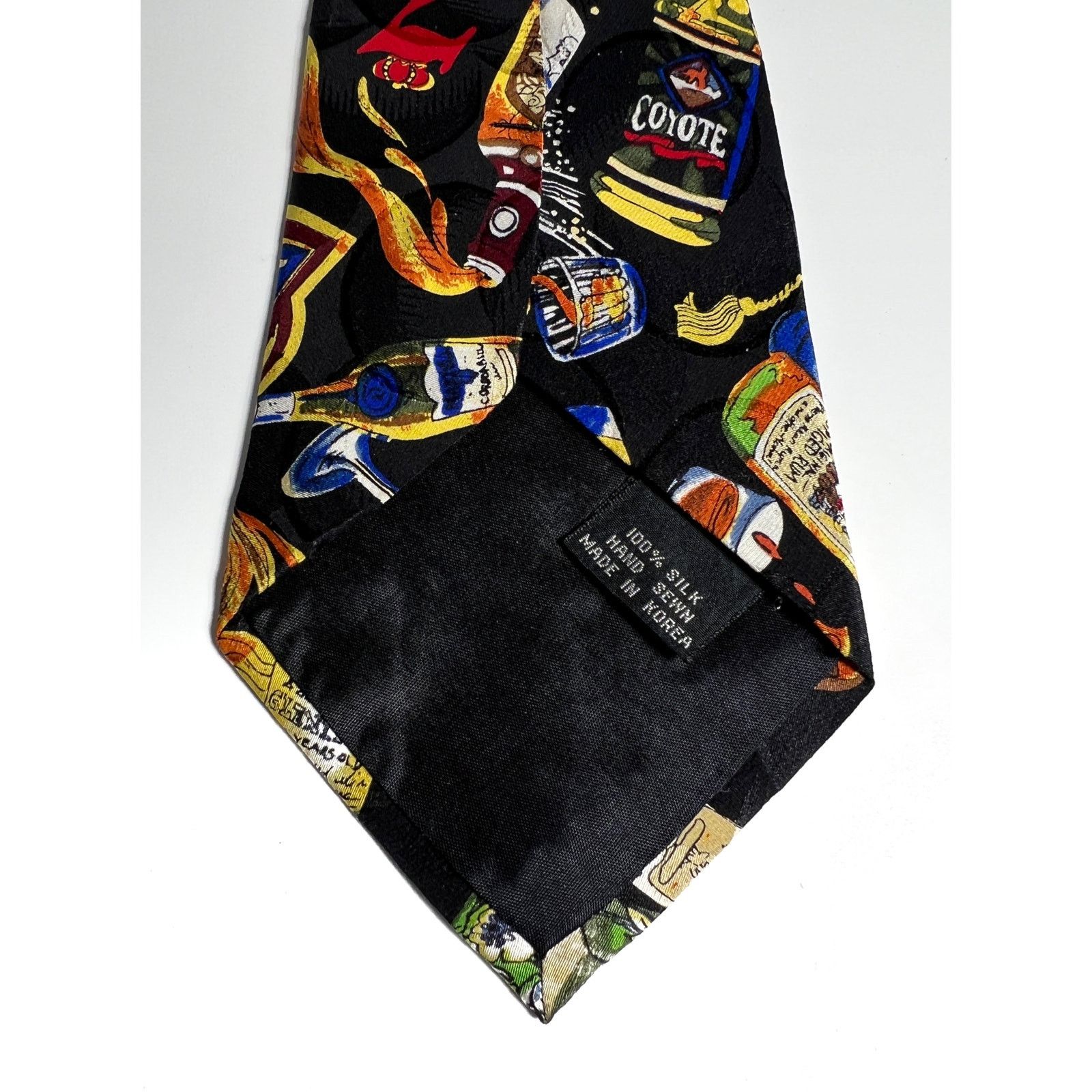 Nicole Miller Nicole Miller Mens Tie Novelty Black Blue 100% Silk Necktie Size ONE SIZE - 2 Thumbnail