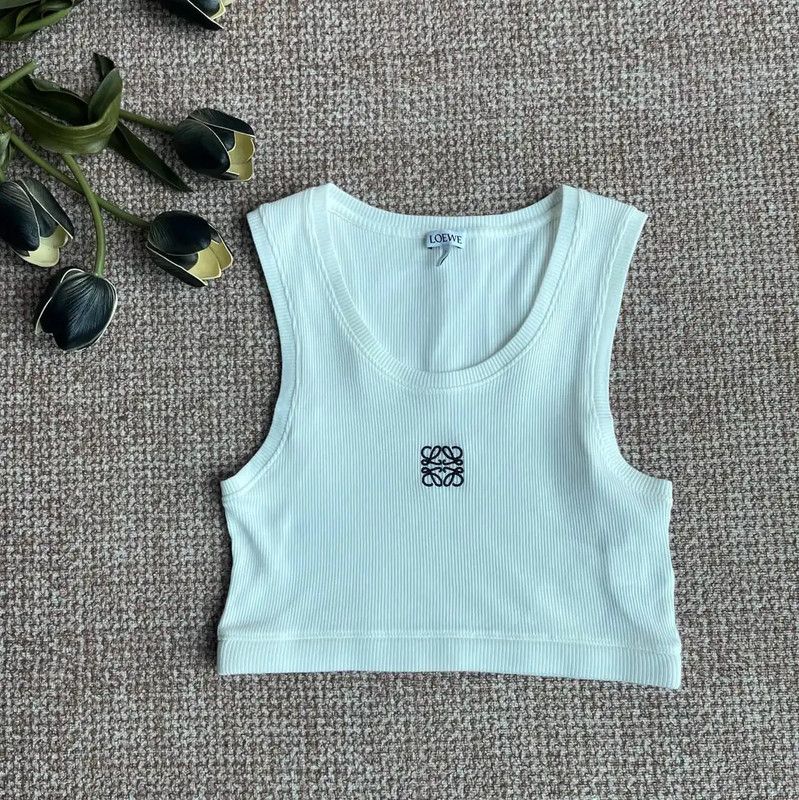 Loewe Loewe White Cotton Women’s Sleeveless Top 0089 Size M / US 6-8 / IT 42-44 - 1 Thumbnail