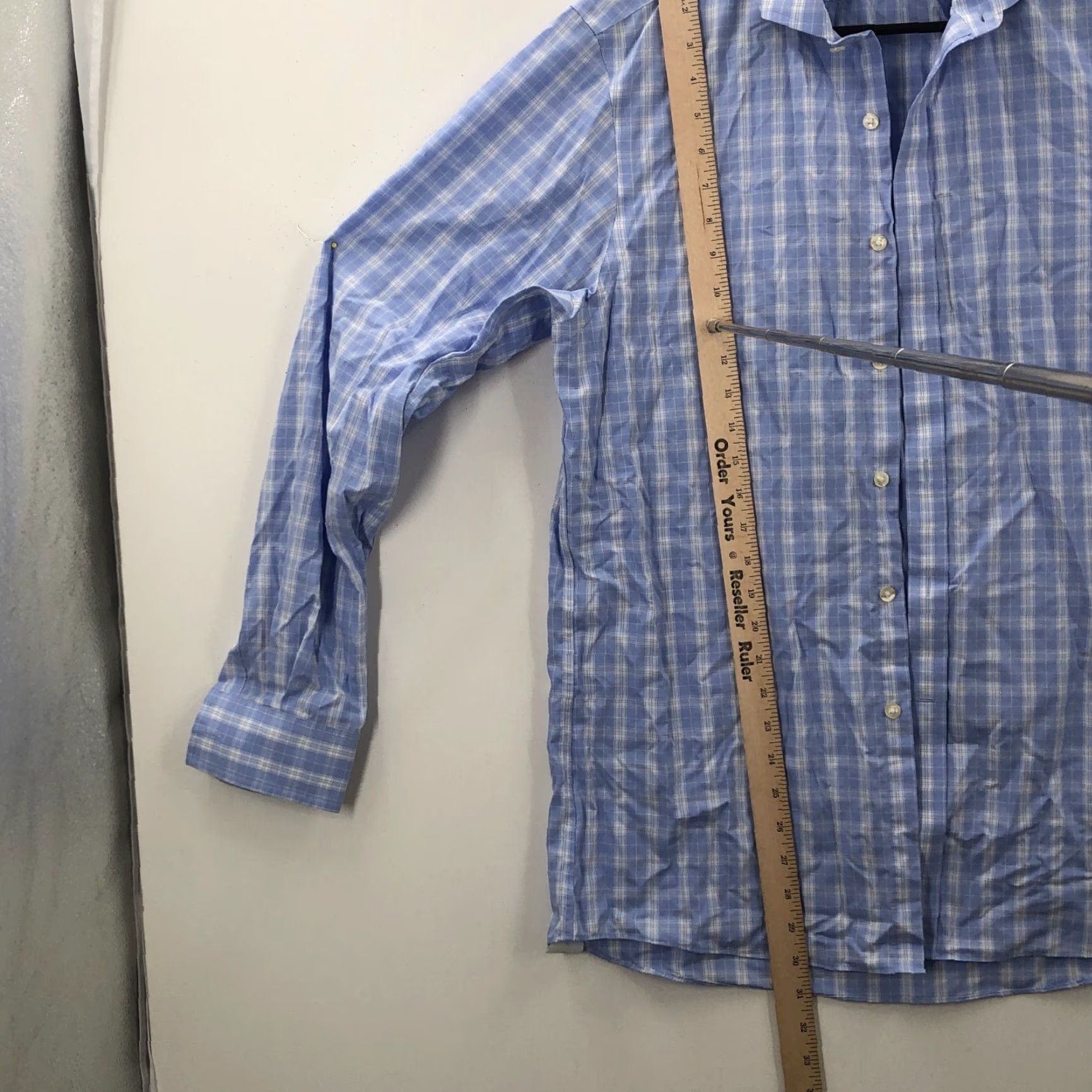 Michael Kors Michael Kors Mens Dress Shirt Blue Plaid Collared Long Sleeve Button Front 16.5 Regular Chest 41 in Cotton Blend Casual Mens Size US L / EU 52-54 / 3 - 7 Thumbnail