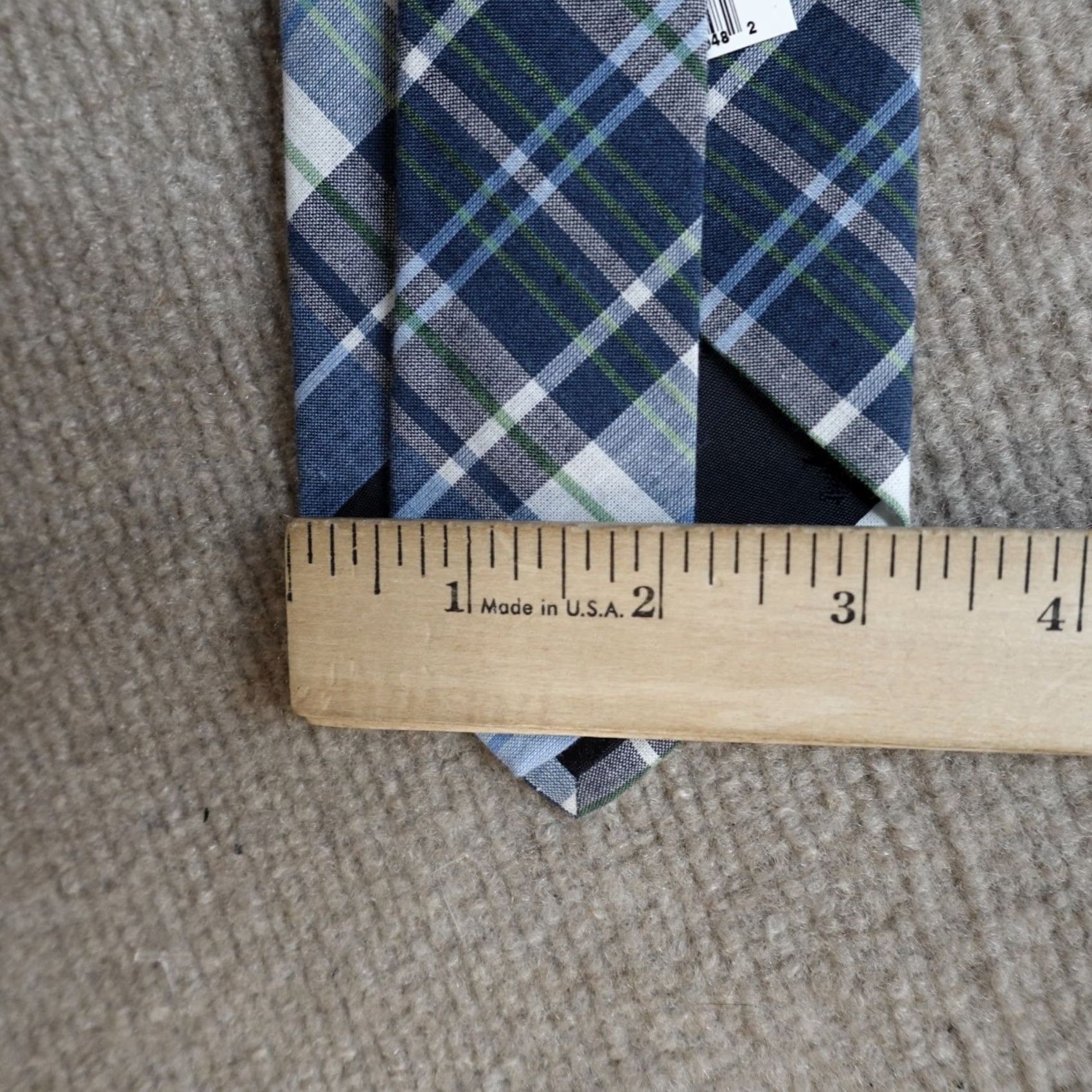 Brooks Brothers Brooks Brothers Tie Blue Plaid Cotton 100% Made in USA Tie Mens Size ONE SIZE - 3 Thumbnail