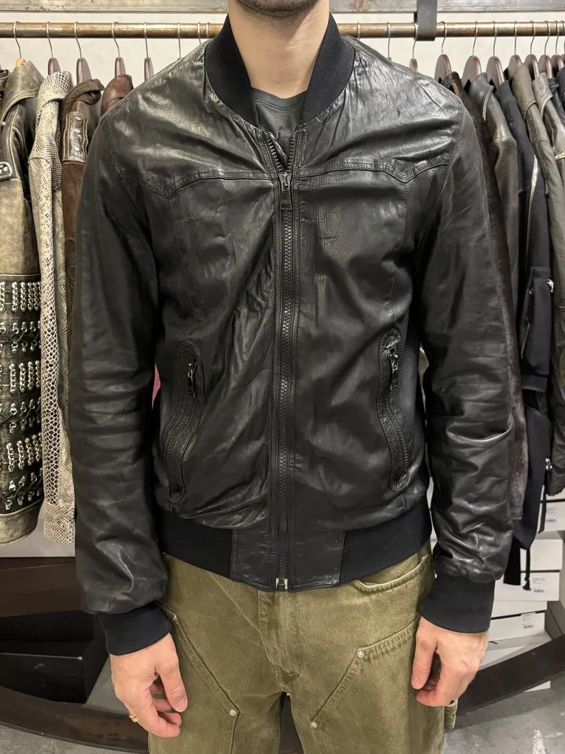 Designer × Dolce & Gabbana × Vintage 2000s Dolce & Gabbana Black Leather Bomber Jacket Size US M / EU 48-50 / 2 - 3 Thumbnail
