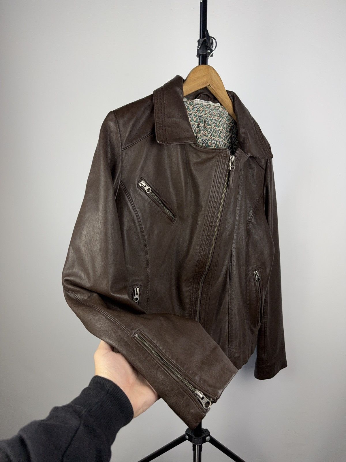 Leather × Vintage Vintage 90s Genuine Leather MOTO Bomber Jacket Rock Punk Size US S / EU 44-46 / 1 - 4 Thumbnail
