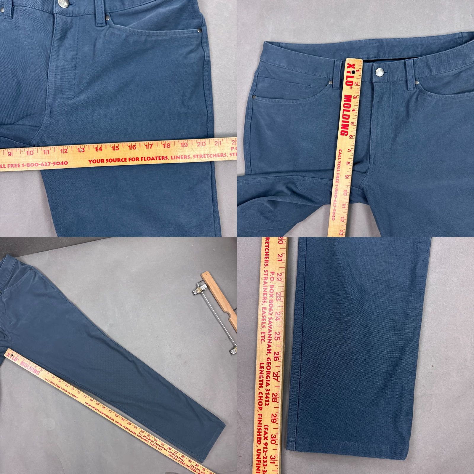 Lululemon Lululemon ABC Utilitech Slim Chino Pants Men 32x30 Blue Regular 5-Pocket Office Work Straight Front Cotton Blend Stretch Size US 32 / EU 48 - 8 Thumbnail