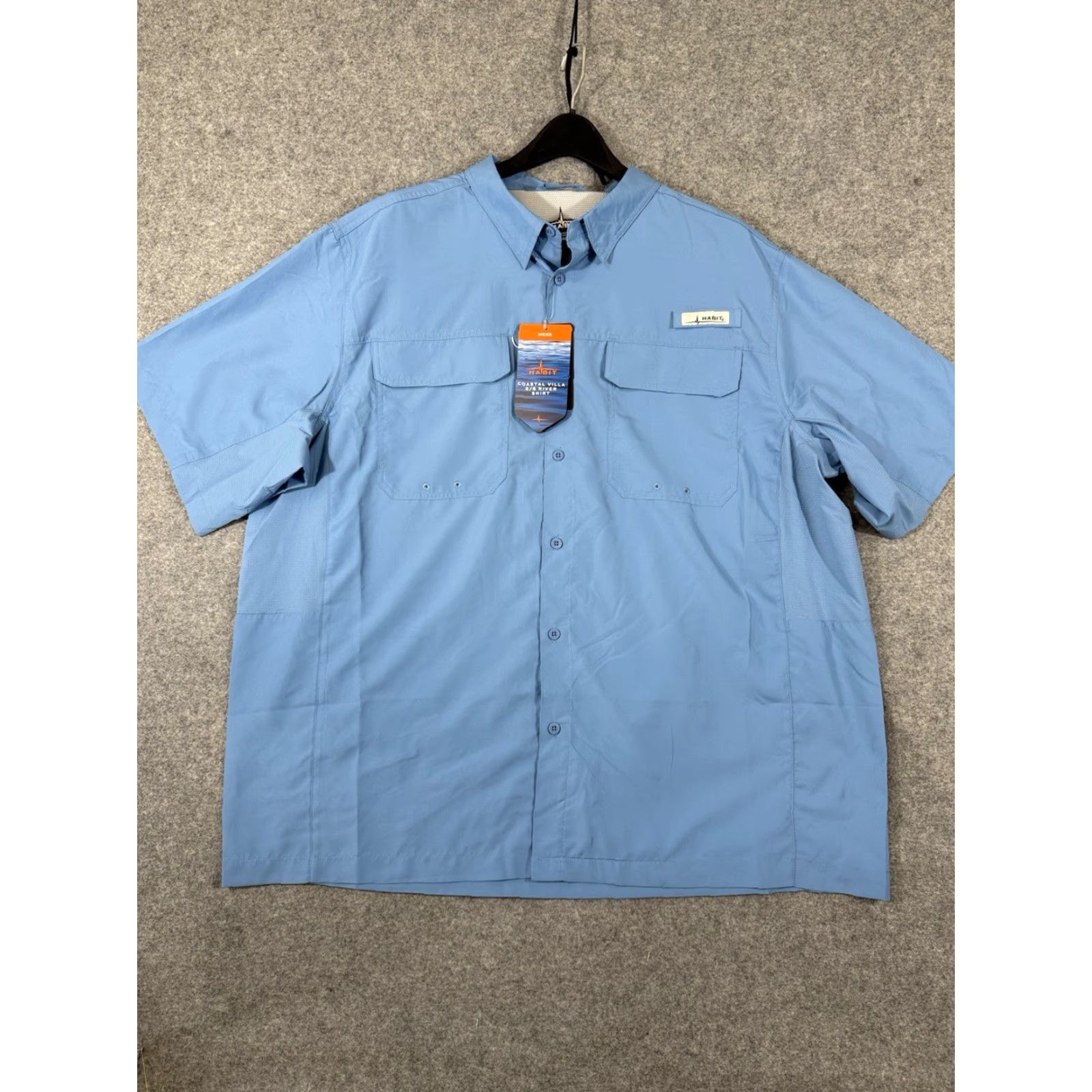 Habitat Habit Coastal Villa River Shirt Men 2XL Blue Short Sleeve Button Vented NWT Shirt Size US XXL / EU 58 / 5 - 2 Thumbnail