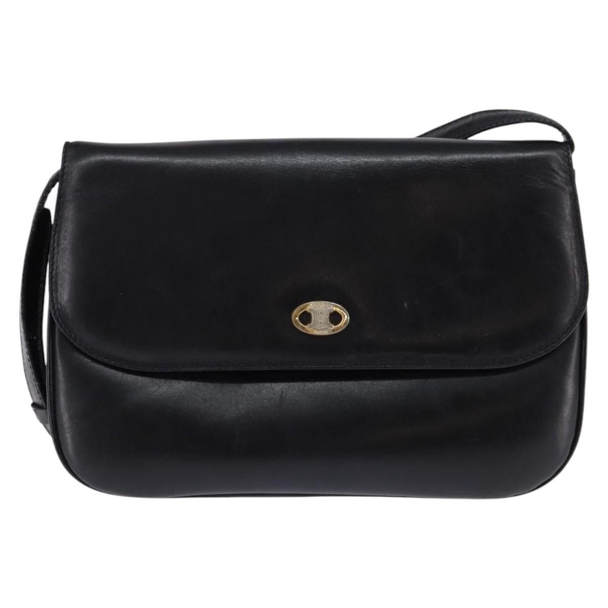 Celine CELINE Shoulder Bag Leather Black Gold Size ONE SIZE - 2 Thumbnail
