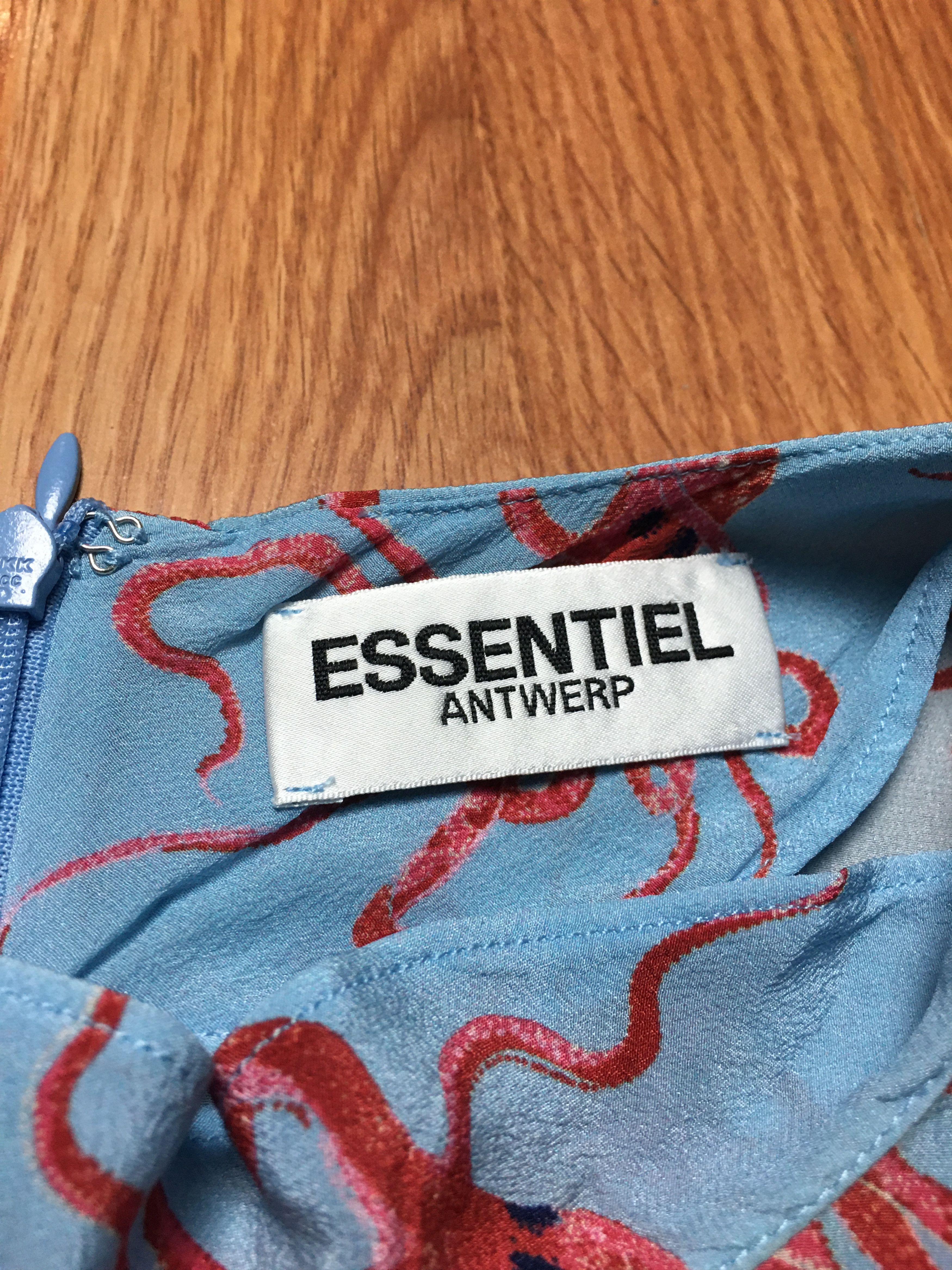 Essentiel Antwerp ESSENTIEL ANTWERP Silk Blouse Octopus Print Ruffle Detail Size M / US 6-8 / IT 42-44 - 6 Thumbnail