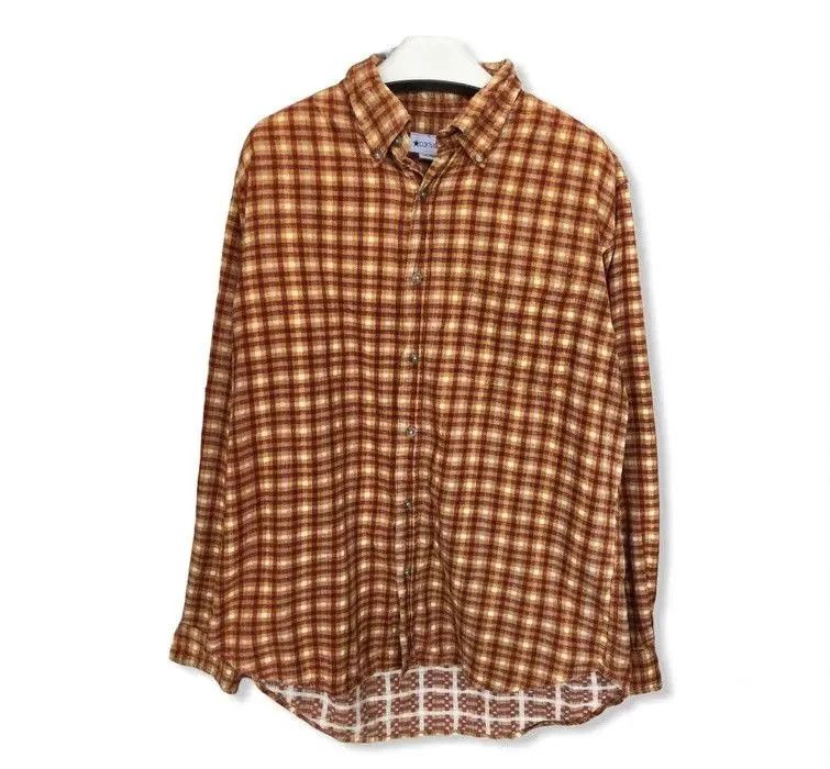Converse × Flannel Vintage Converse Plaid Tartan Flannel Shirt 👕 Size US L / EU 52-54 / 3 - 1 Thumbnail