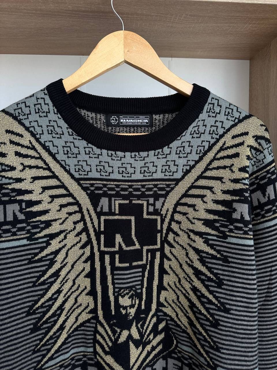 Band Tees × Vintage Vintage Rammstein Rock Band Gray Sweater Center Logo Size US L / EU 52-54 / 3 - 6 Thumbnail