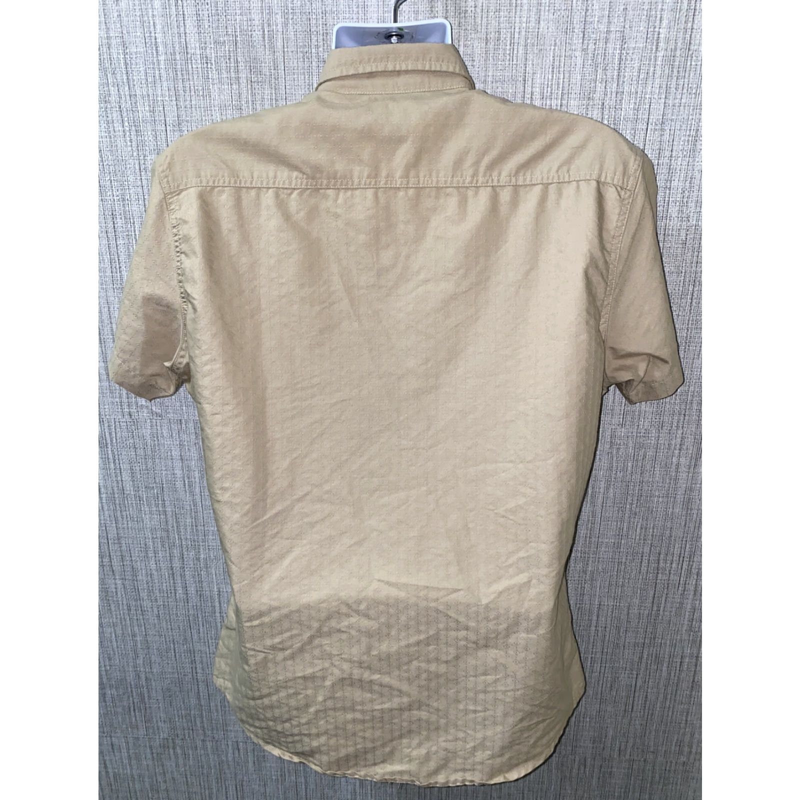 Vintage Kuhl Shirt Mens Beige Short Sleeve Button Front Size L Button-Up Collared Cotton/Polyester Regular Carded Vintage No Size US L / EU 52-54 / 3 - 4 Thumbnail